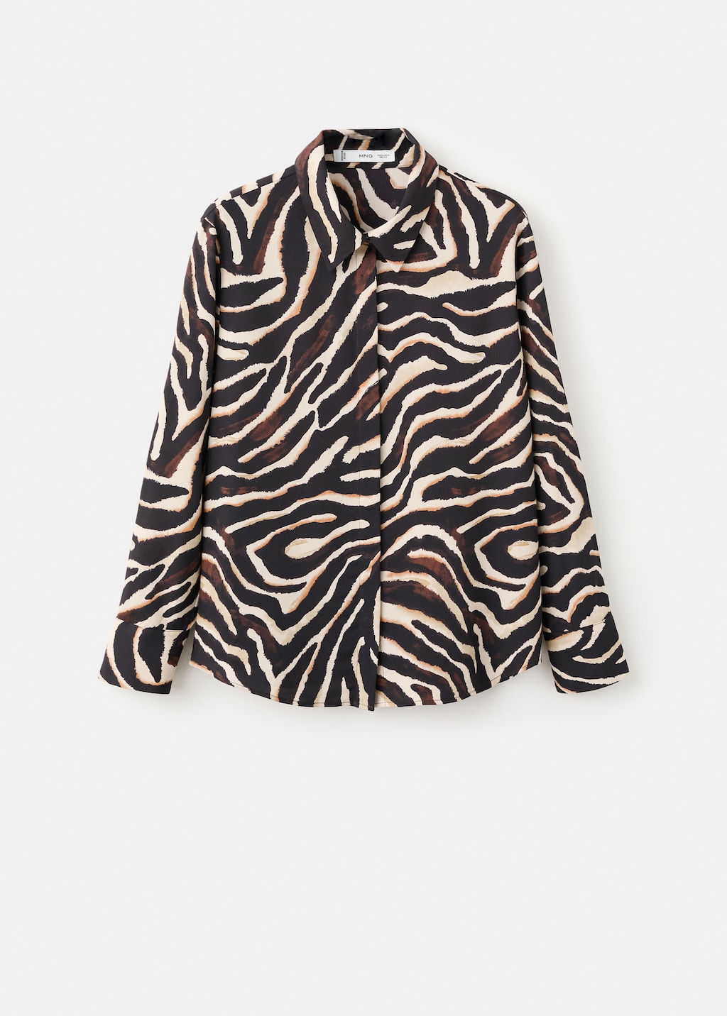 Straight-cut animal-print blouse