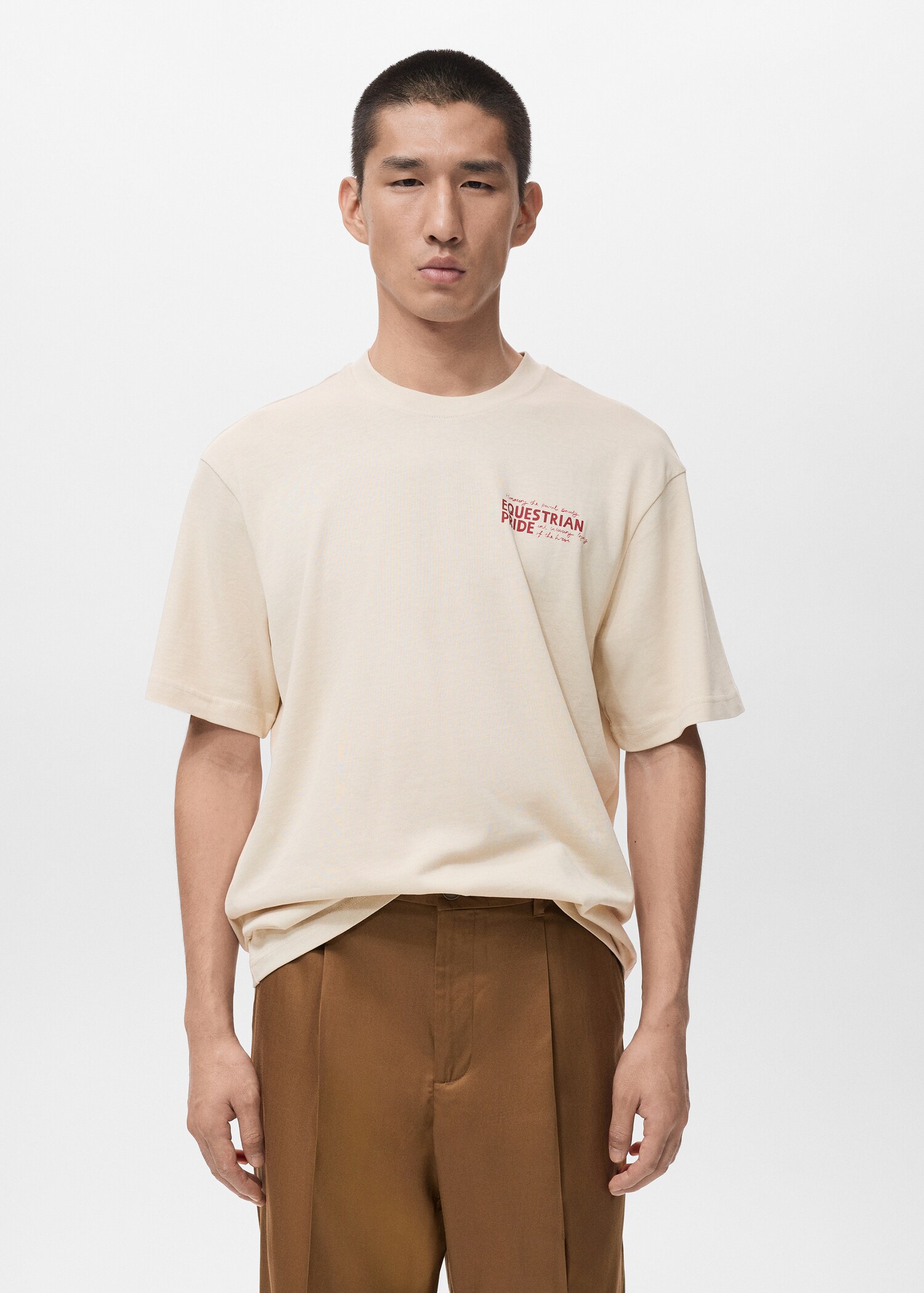 Camiseta relaxed fit estampado - Plano medio