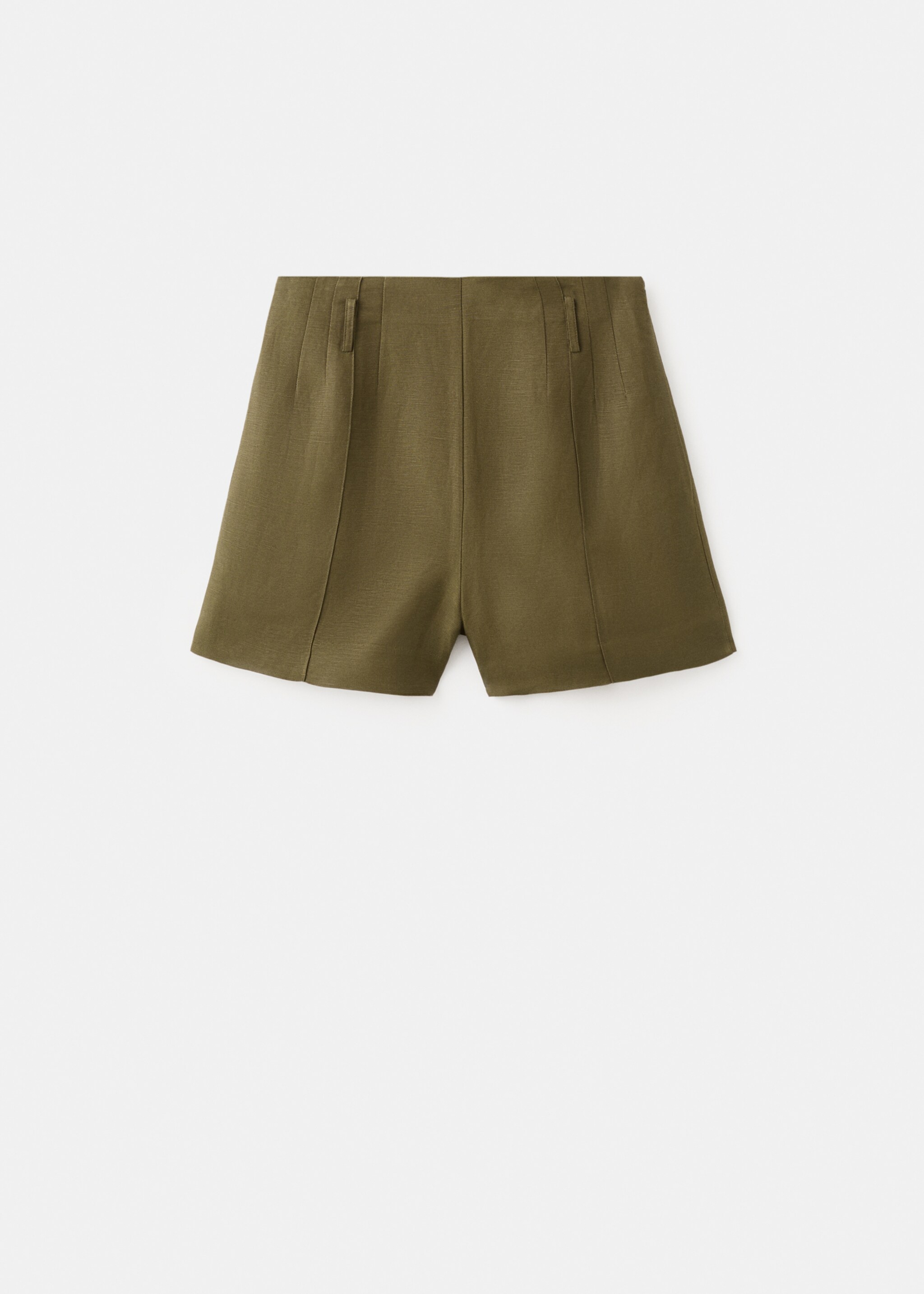 Shorts tiro alto lino - Artículo sin modelo, Khaki. Ref: 27051240-00.