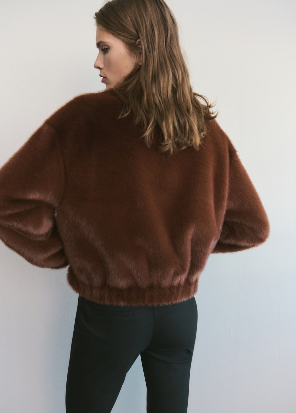 Faux-fur jacket with pockets