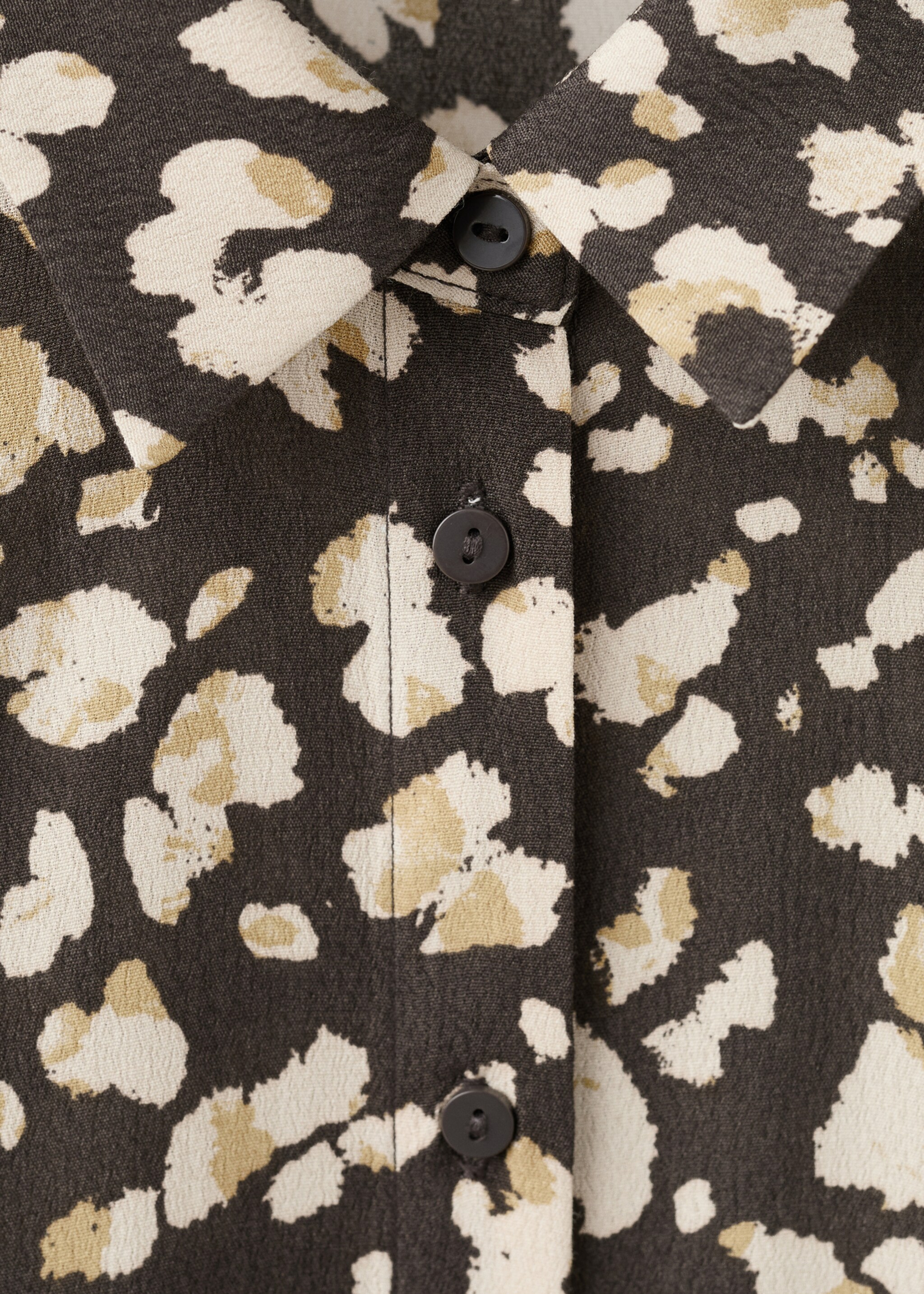 Printed shirt dress with belt - Details of the article 0, Brown. Ref: 27051243-00.