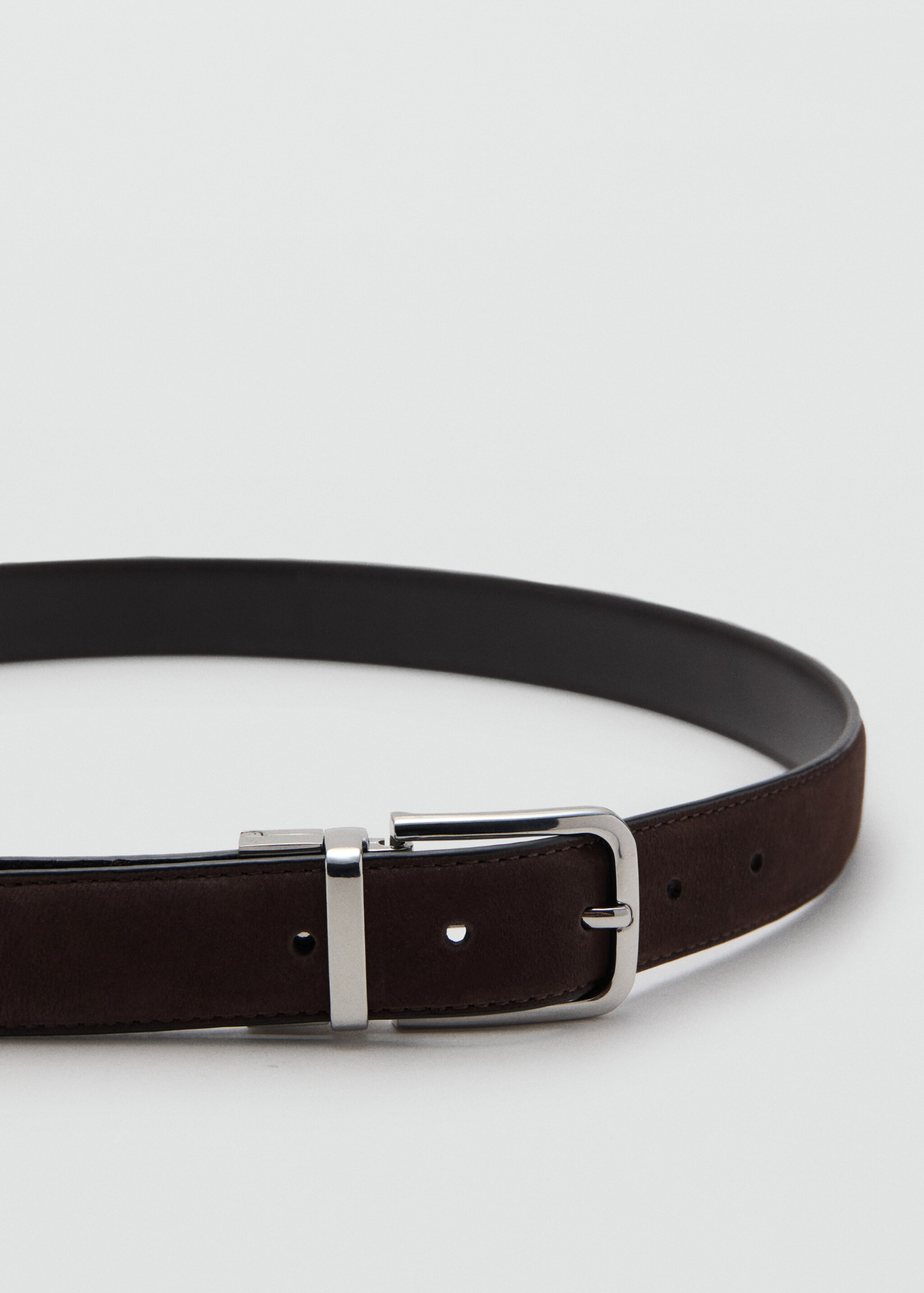 Reversible nappa leather belt - Medium plane, Brown. Ref: 27051245-00.