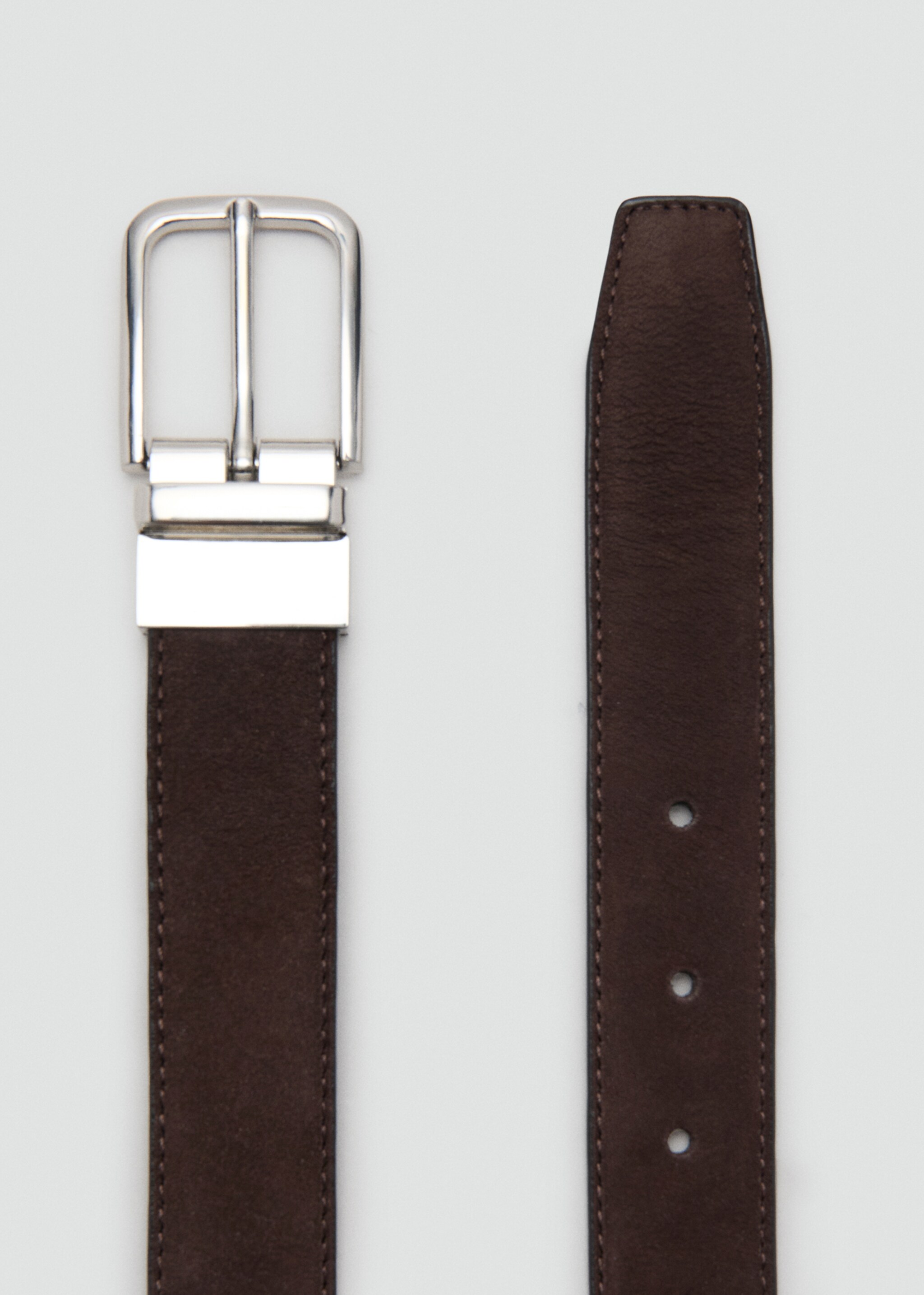 Reversible nappa leather belt - Details of the article 1, Brown. Ref: 27051245-00.