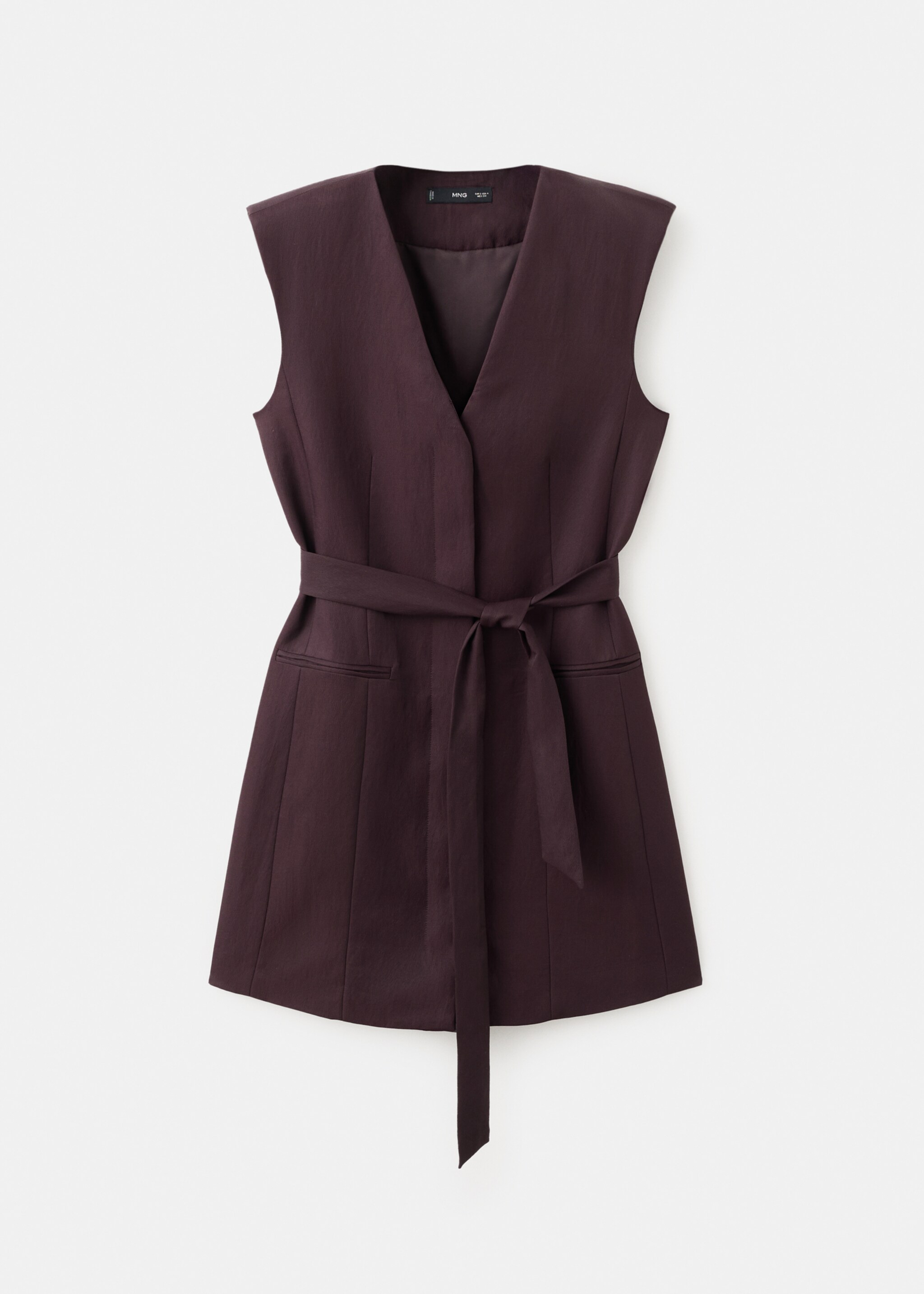 Lyocell dress with belt - Article without model, Burgundy. Ref: 27051247-00.