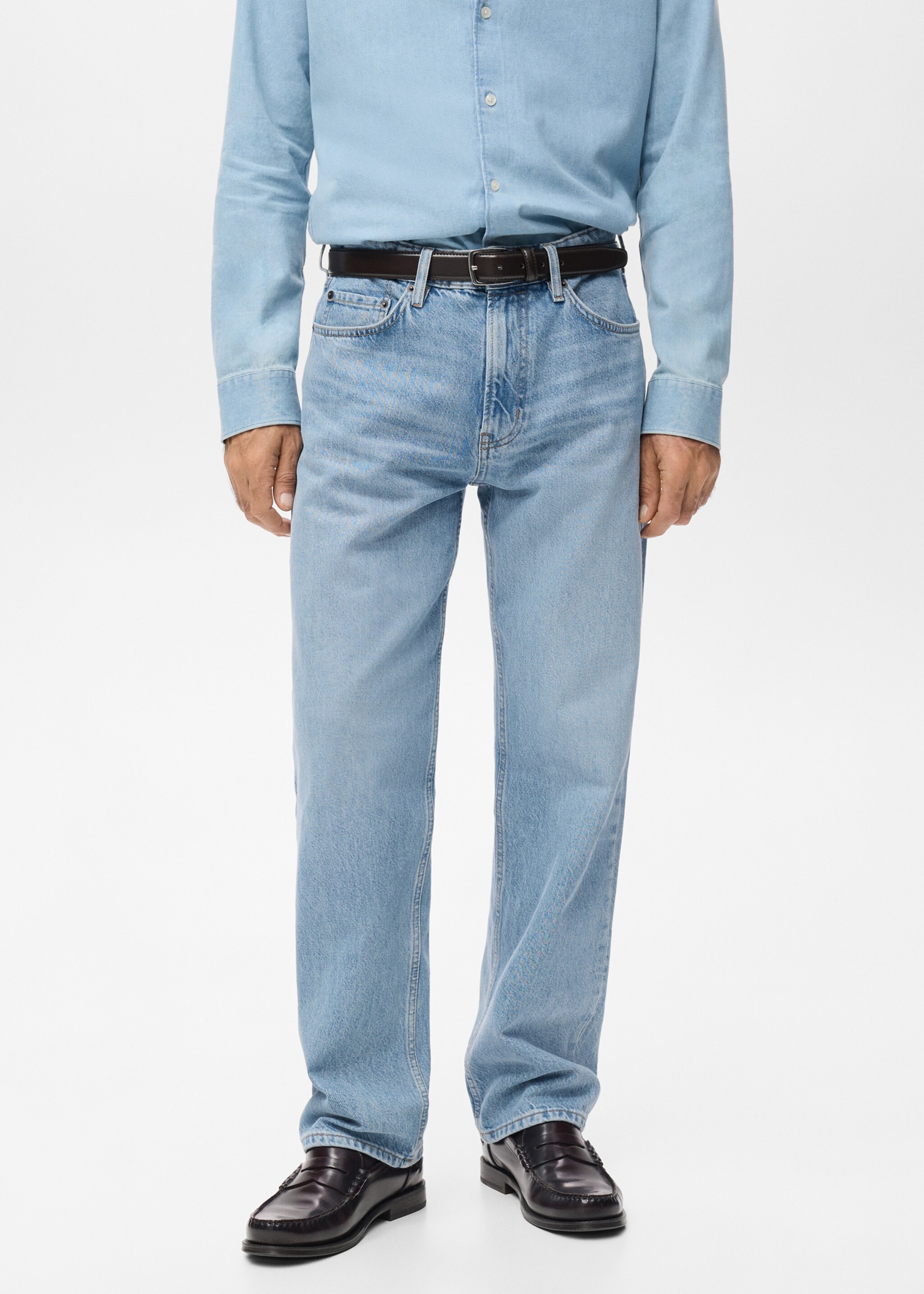 Jeans Moby straight fit lavado claro - Plano medio, Azul claro. Ref: 27051248-00.