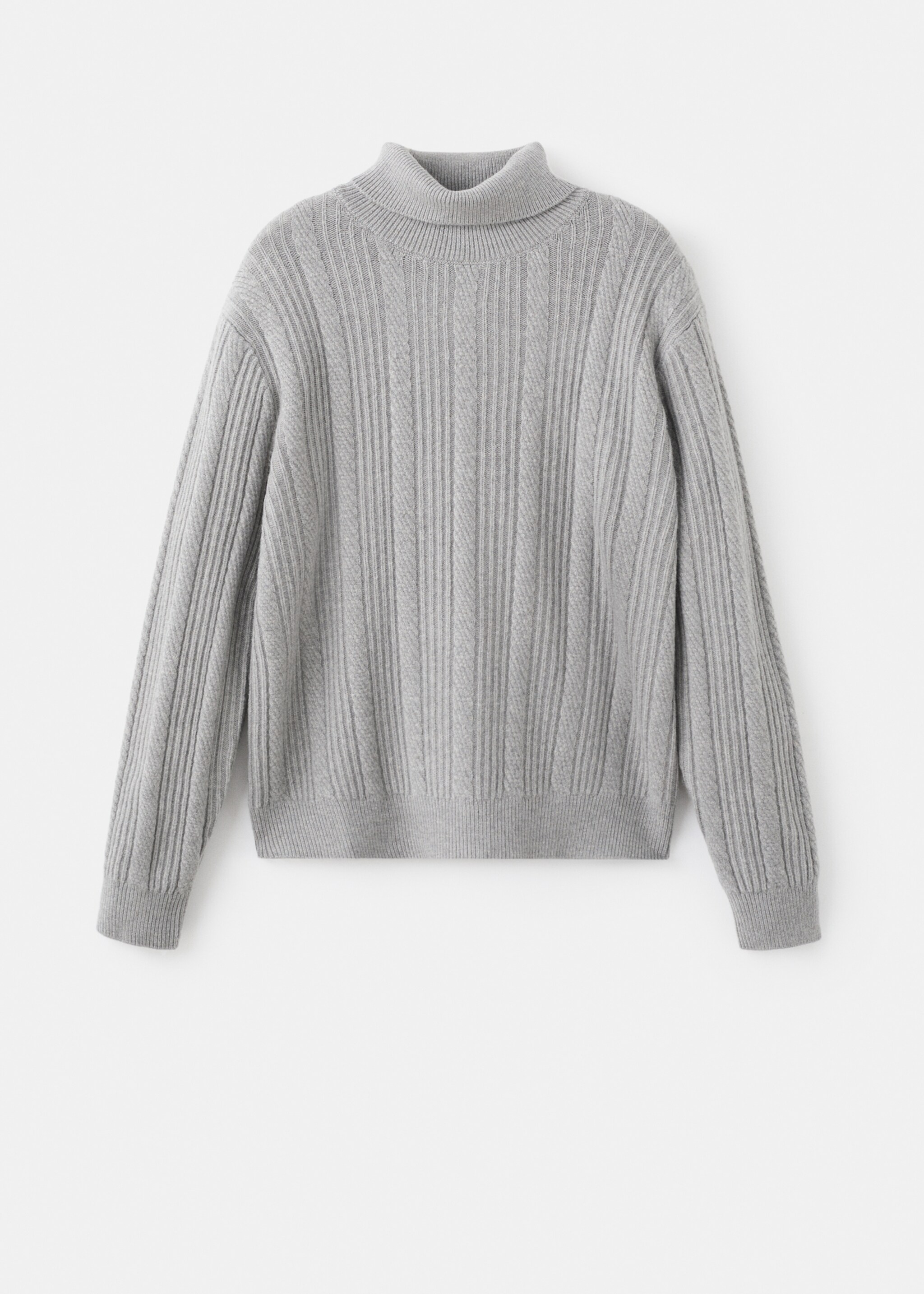 Structured turtleneck sweater - Article without model, Grey. Ref: 27051251-00.