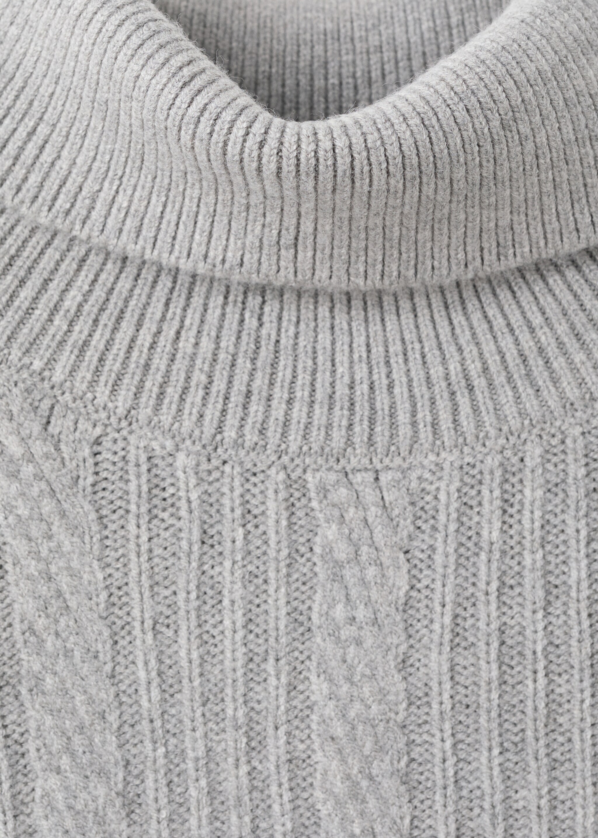 Structured turtleneck sweater - Details of the article 8, Grey. Ref: 27051251-00.