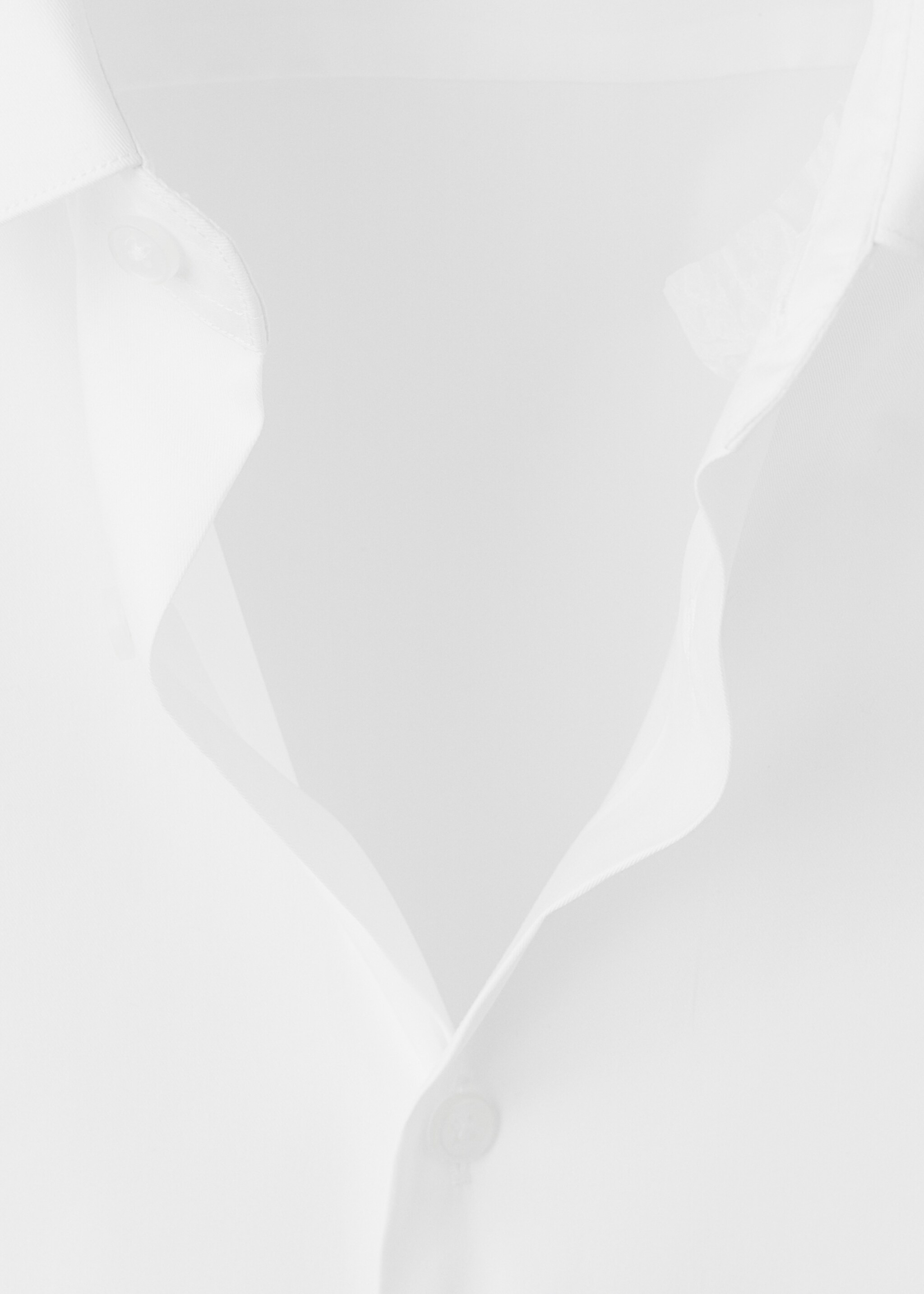 Slim fit cotton suit shirt - Details of the article 8, White. Ref: 27051252-00.