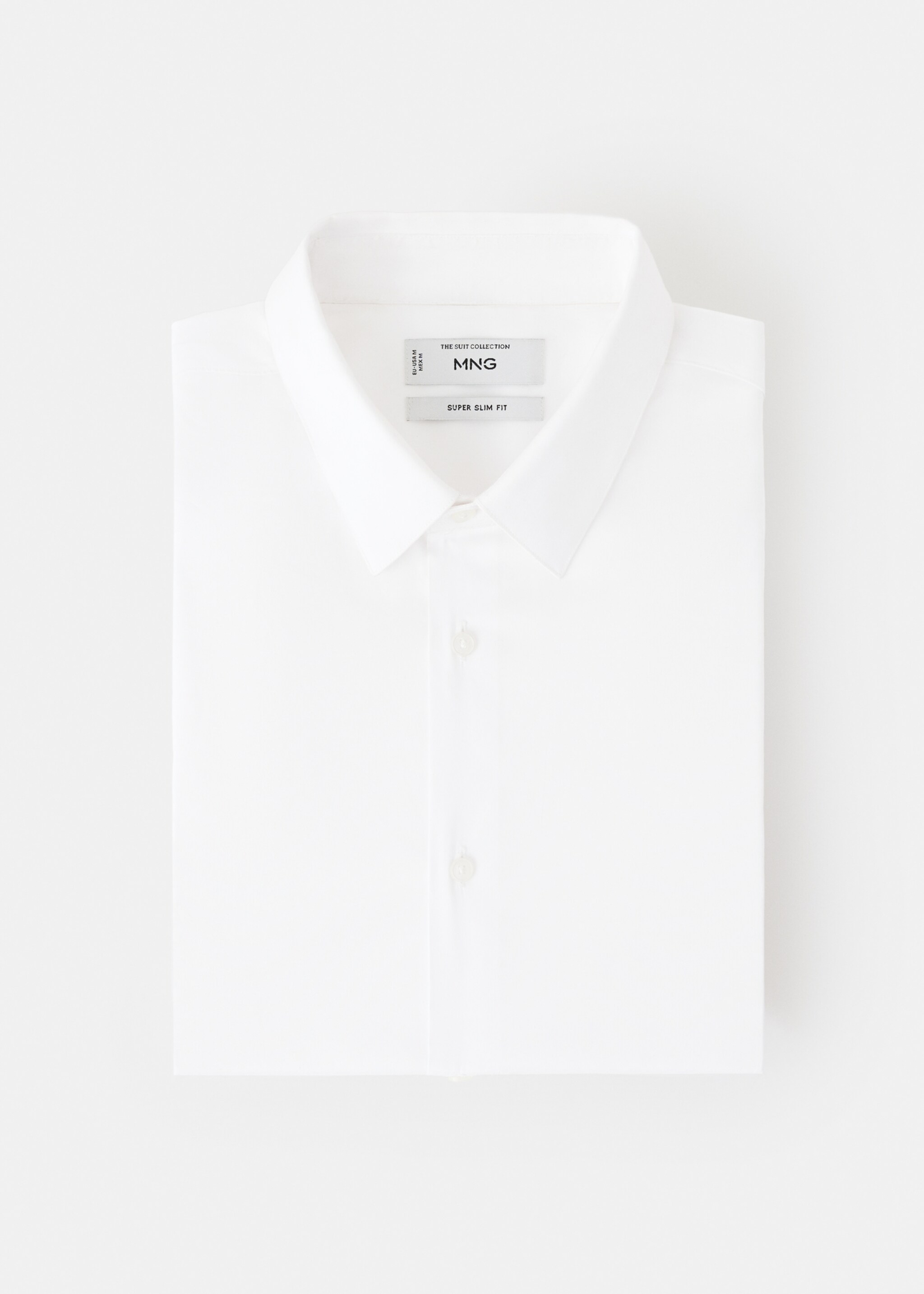 Slim fit cotton suit shirt - Details of the article 9, White. Ref: 27051252-00.