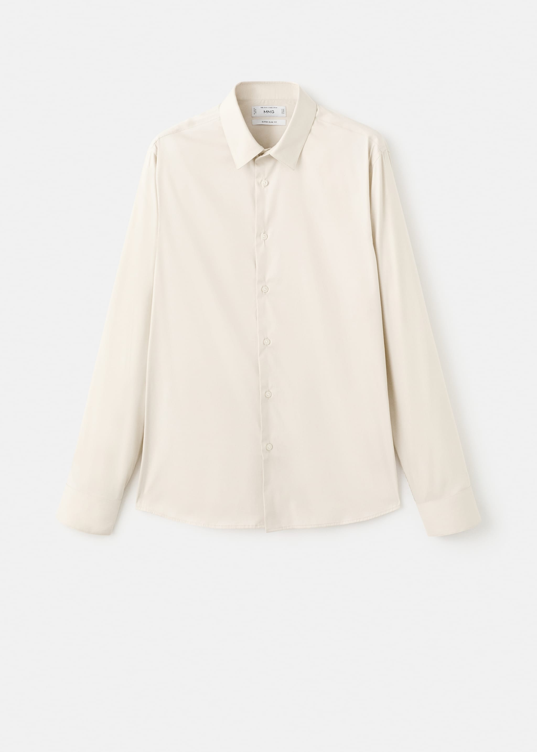 Slim fit cotton suit shirt - Article without model, Beige. Ref: 27051252-00.