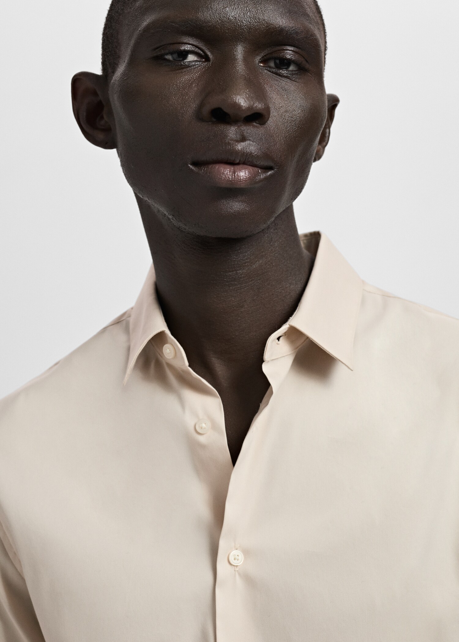 Slim fit cotton suit shirt - Details of the article 1