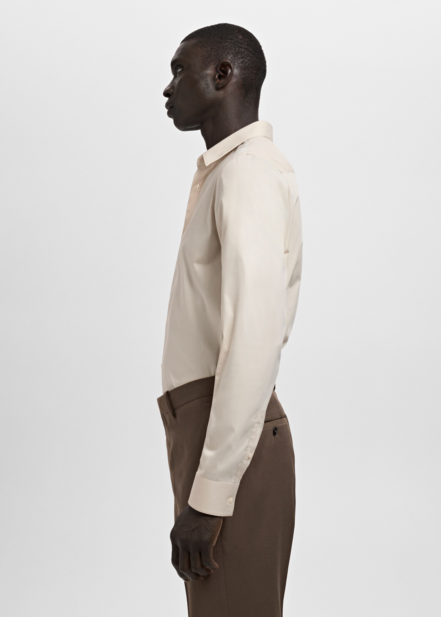 Slim fit cotton suit shirt - Details of the article 2