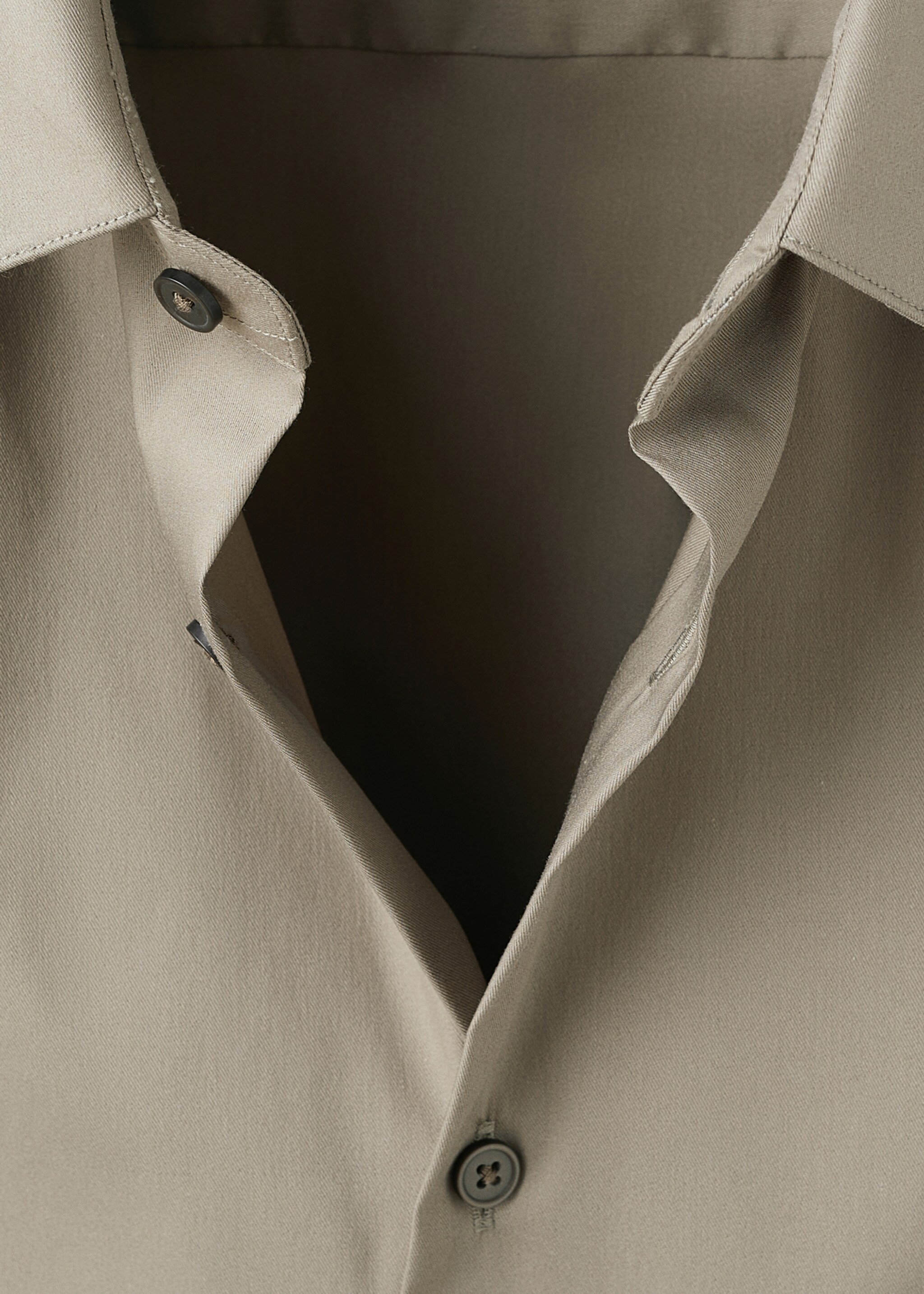 Slim fit cotton suit shirt - Details of the article 8, Brown. Ref: 27051252-00.