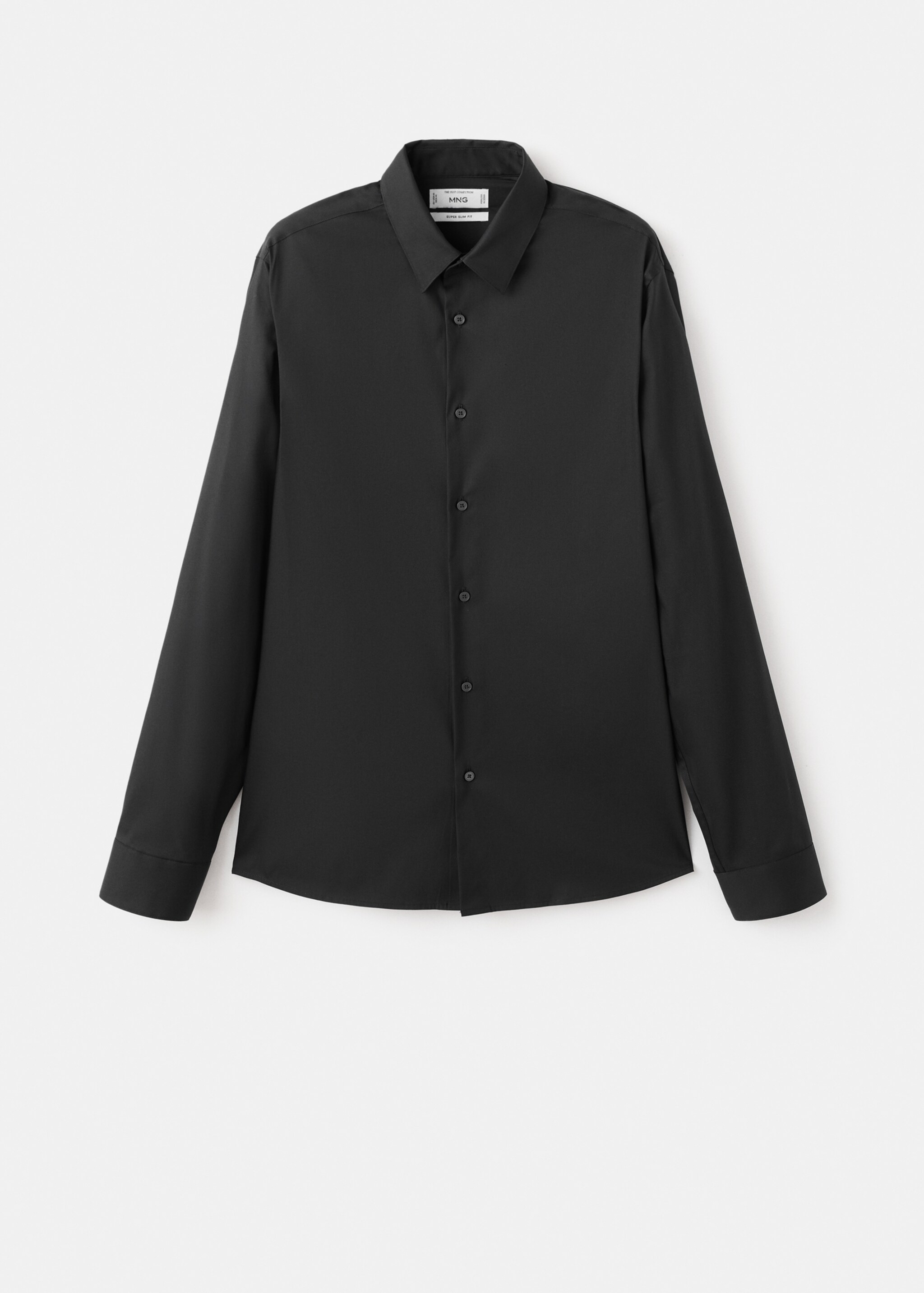 Slim fit cotton suit shirt - Article without model, Black. Ref: 27051252-00.