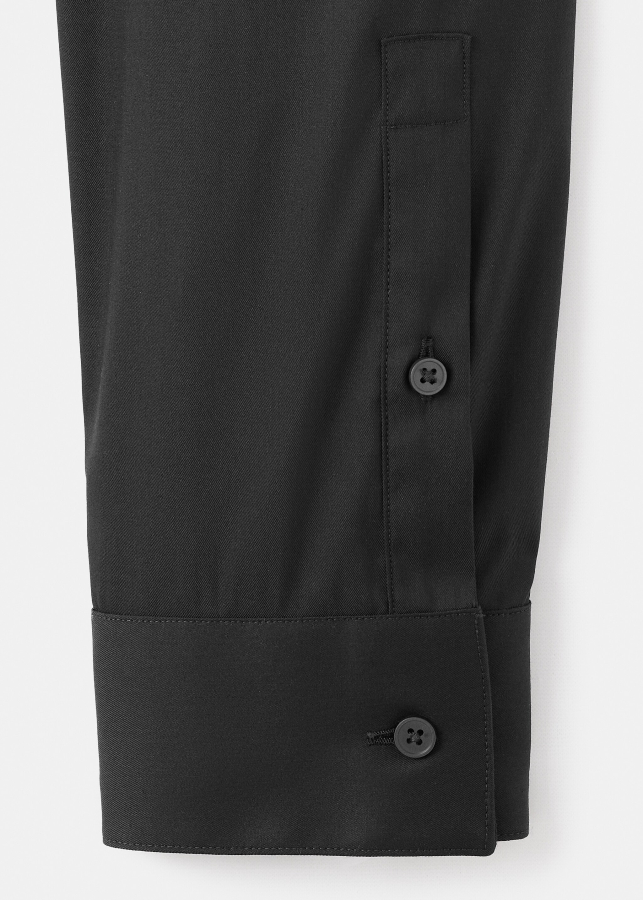 Slim fit cotton suit shirt - Details of the article 0, Black. Ref: 27051252-00.