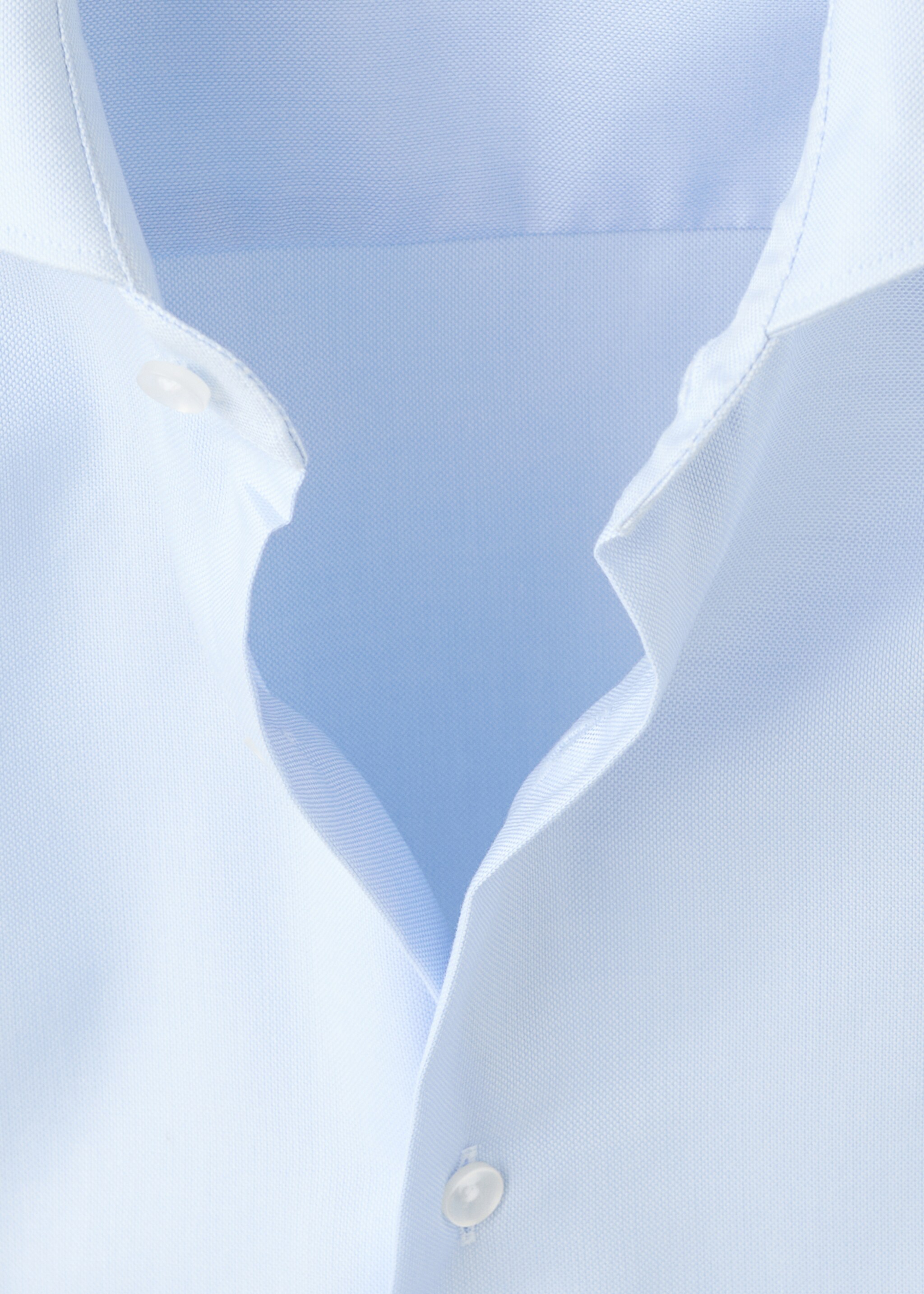 Slim fit structured suit shirt - Details of the article 8, Sky Blue. Ref: 27051253-00.