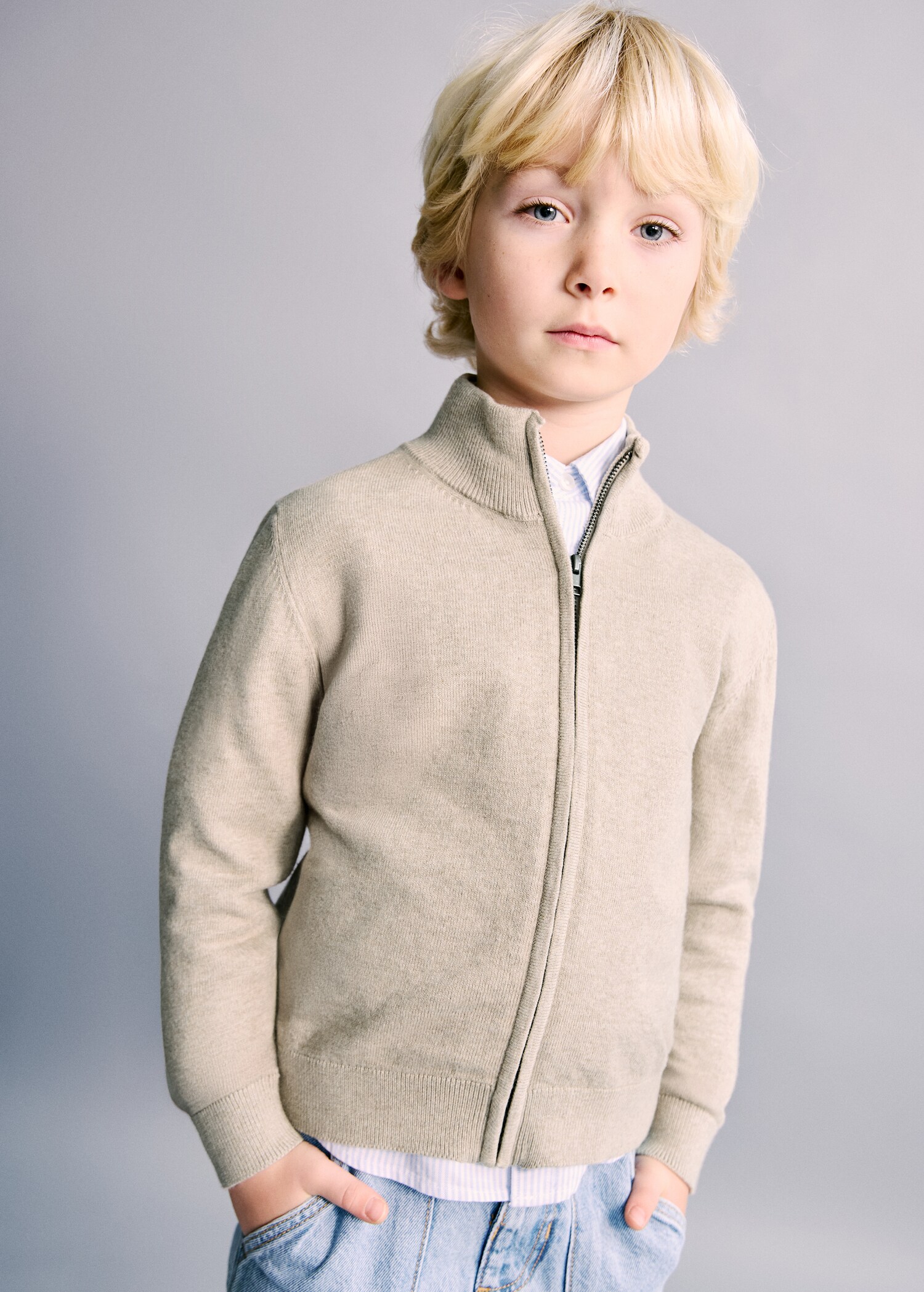 Zipped knit cardigan - Medium plane