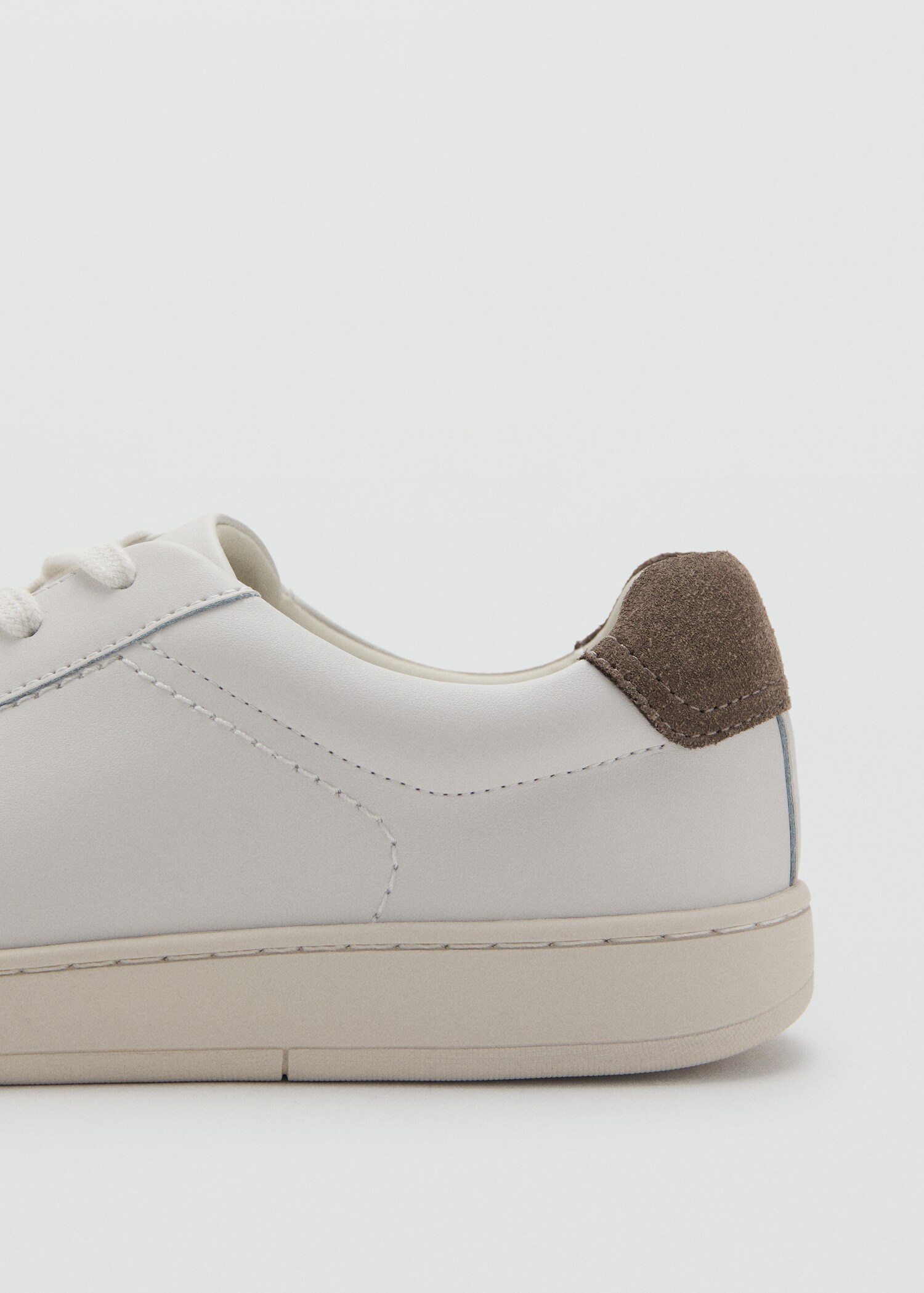 Contrasting panel leather sneakers - Details of the article 1