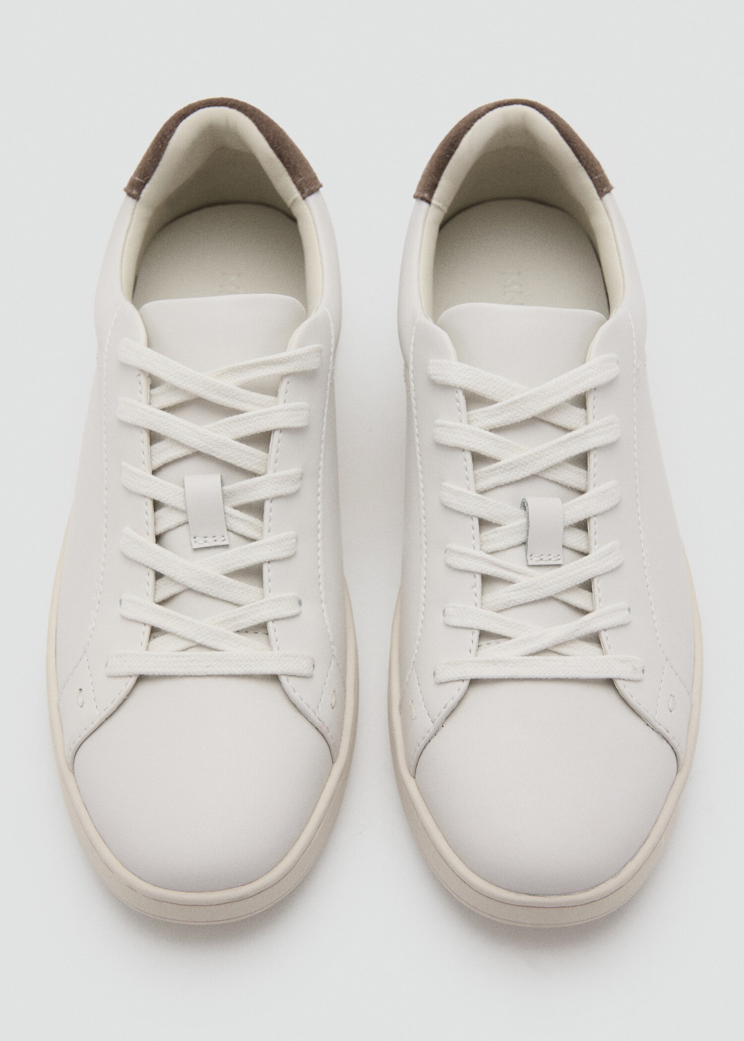 Contrasting panel leather sneakers - Details of the article 2