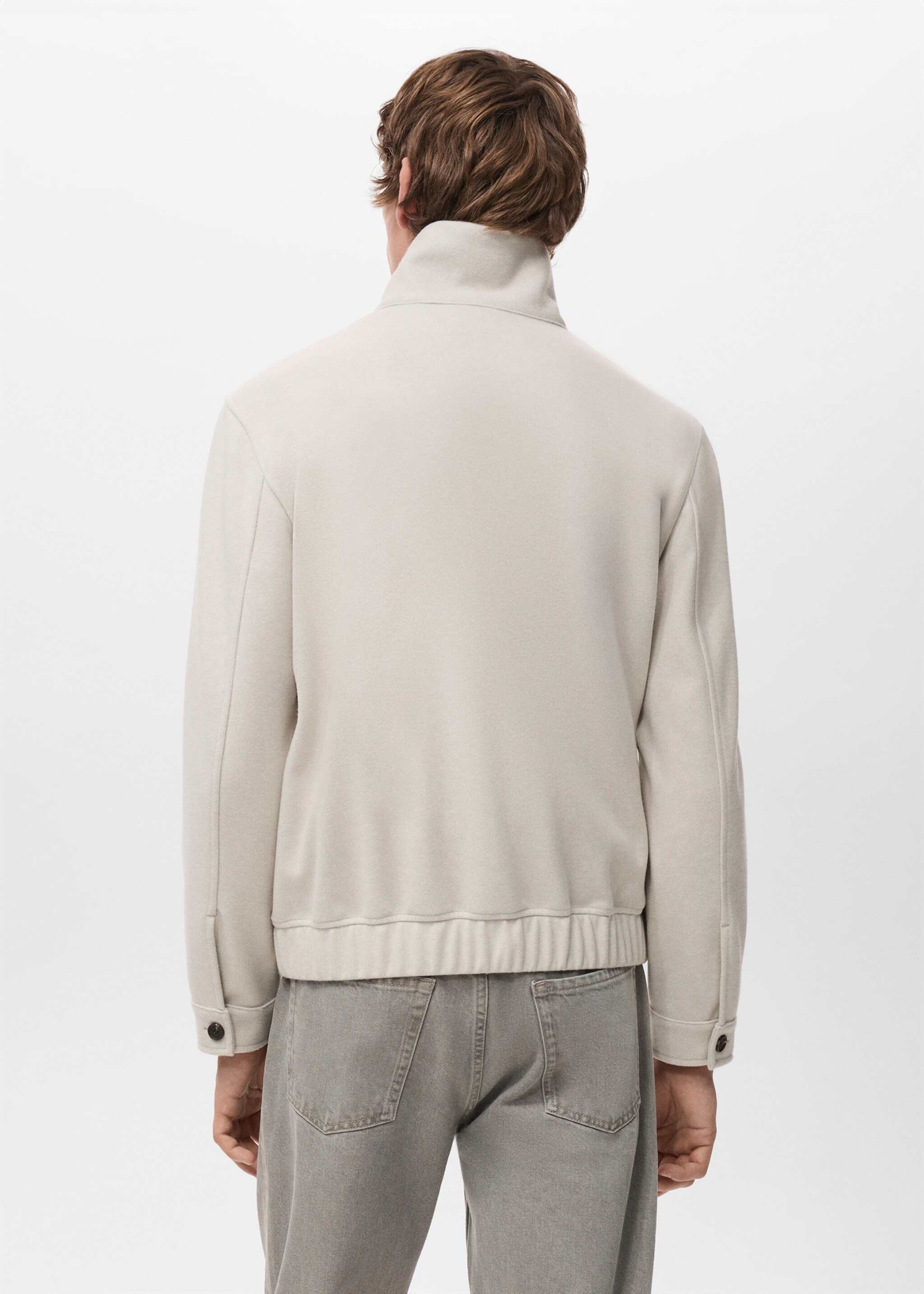 Regular-fit jacket with zip - Reverse of the article, Sand. Ref: 27051258-00.