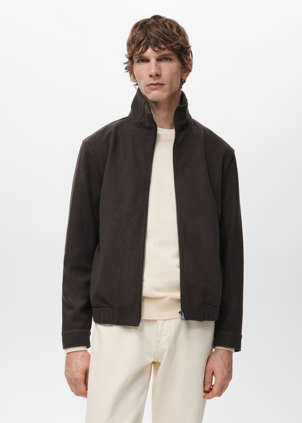 Regular-fit jacket with zip