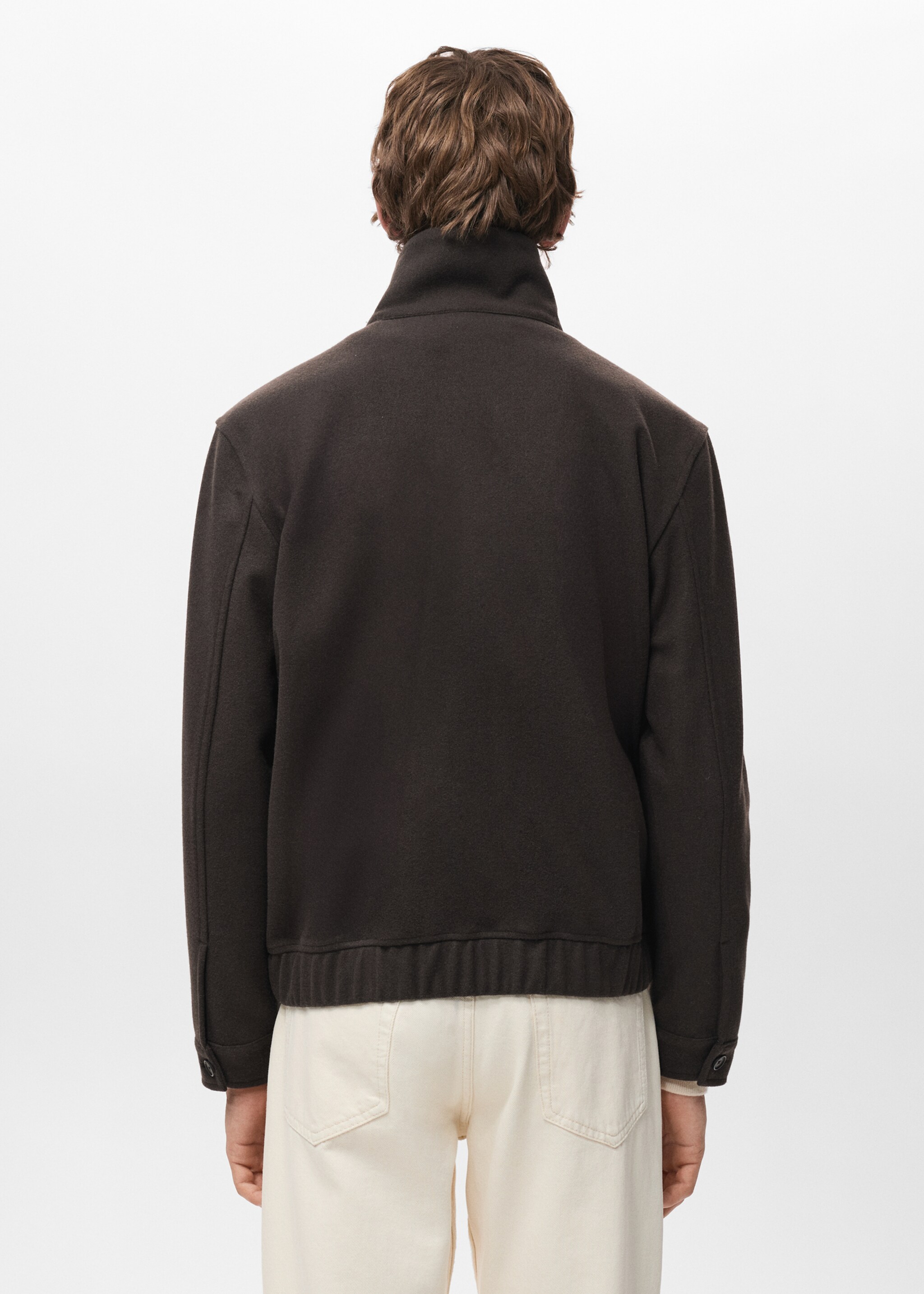 Regular-fit jacket with zip - Reverse of the article, Chocolate. Ref: 27051258-00.