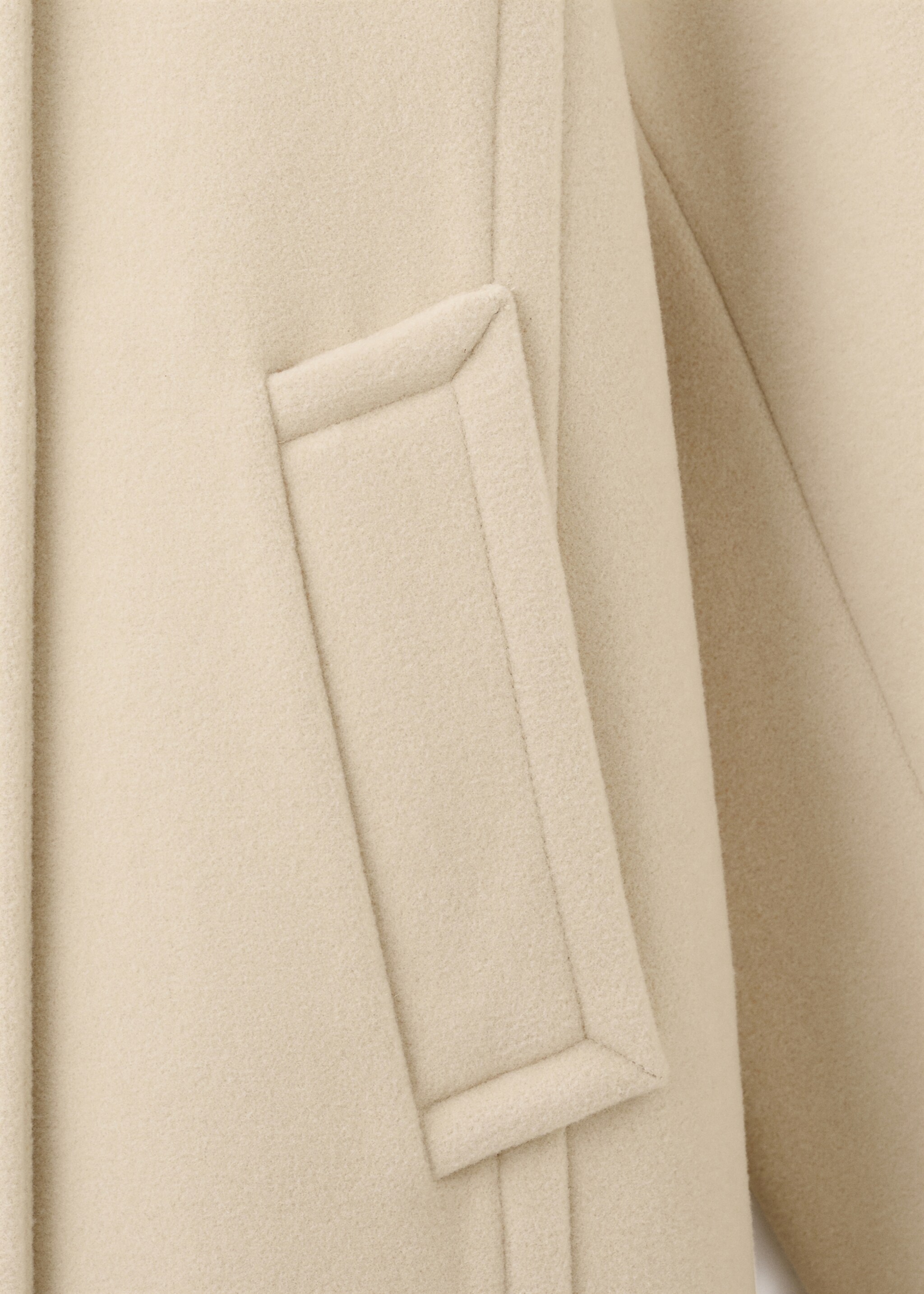 Wool-blend funnel-neck coat - Details of the article 0, Vanilla. Ref: 27051260-00.