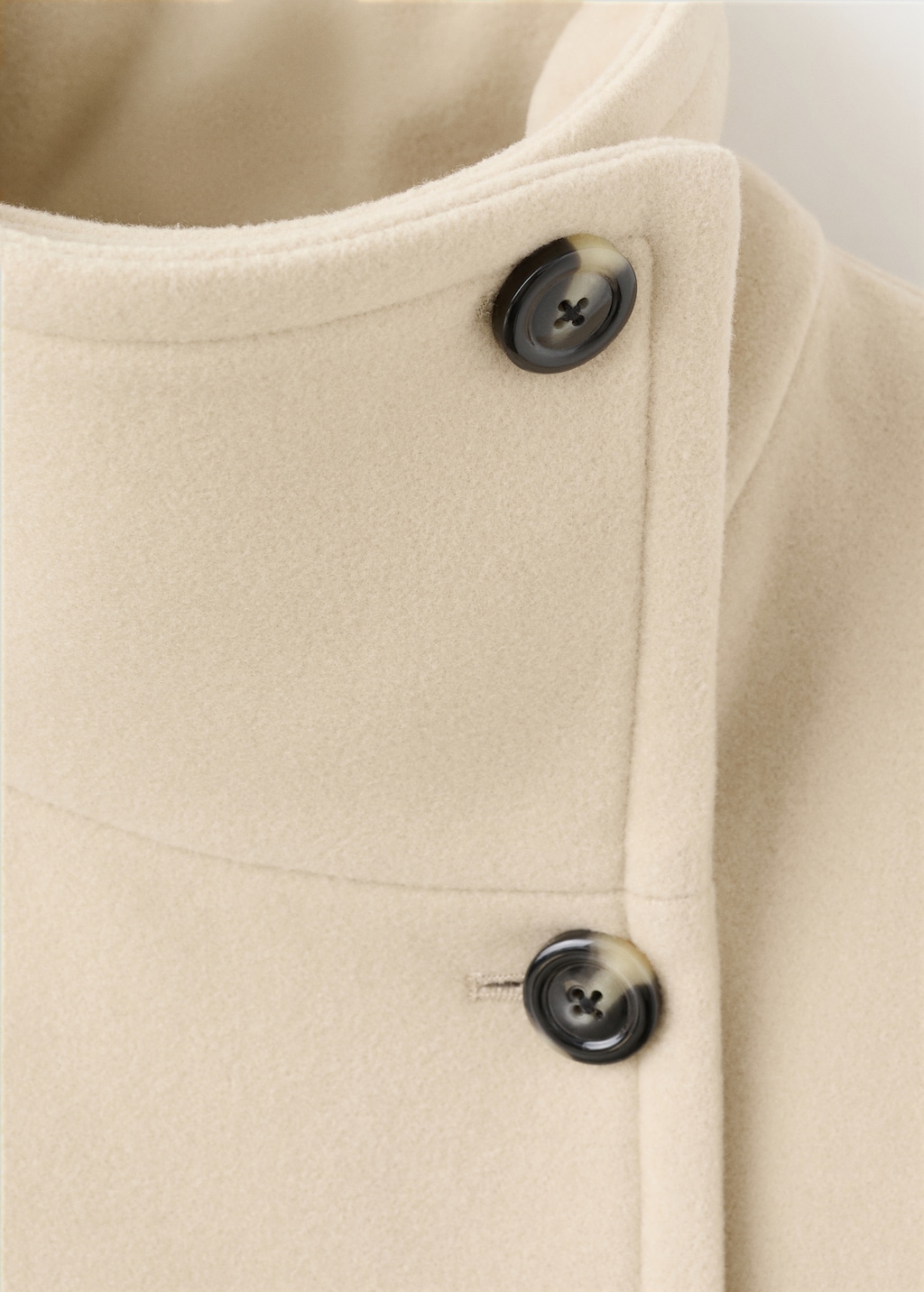 Mango Wool-blend funnel-neck coat