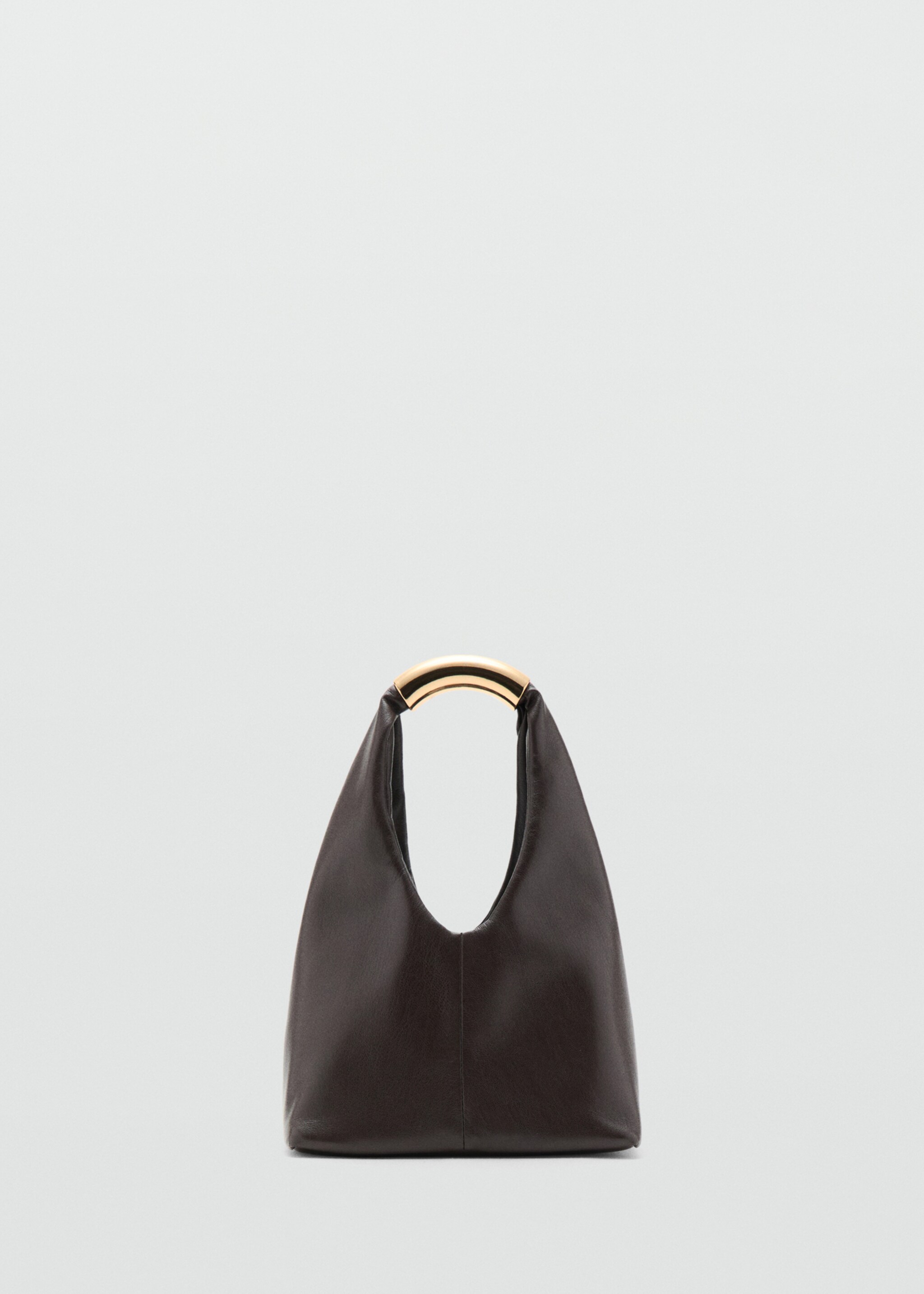 Handbag with metal handle - Article without model, Chocolate. Ref: 27051261-00.