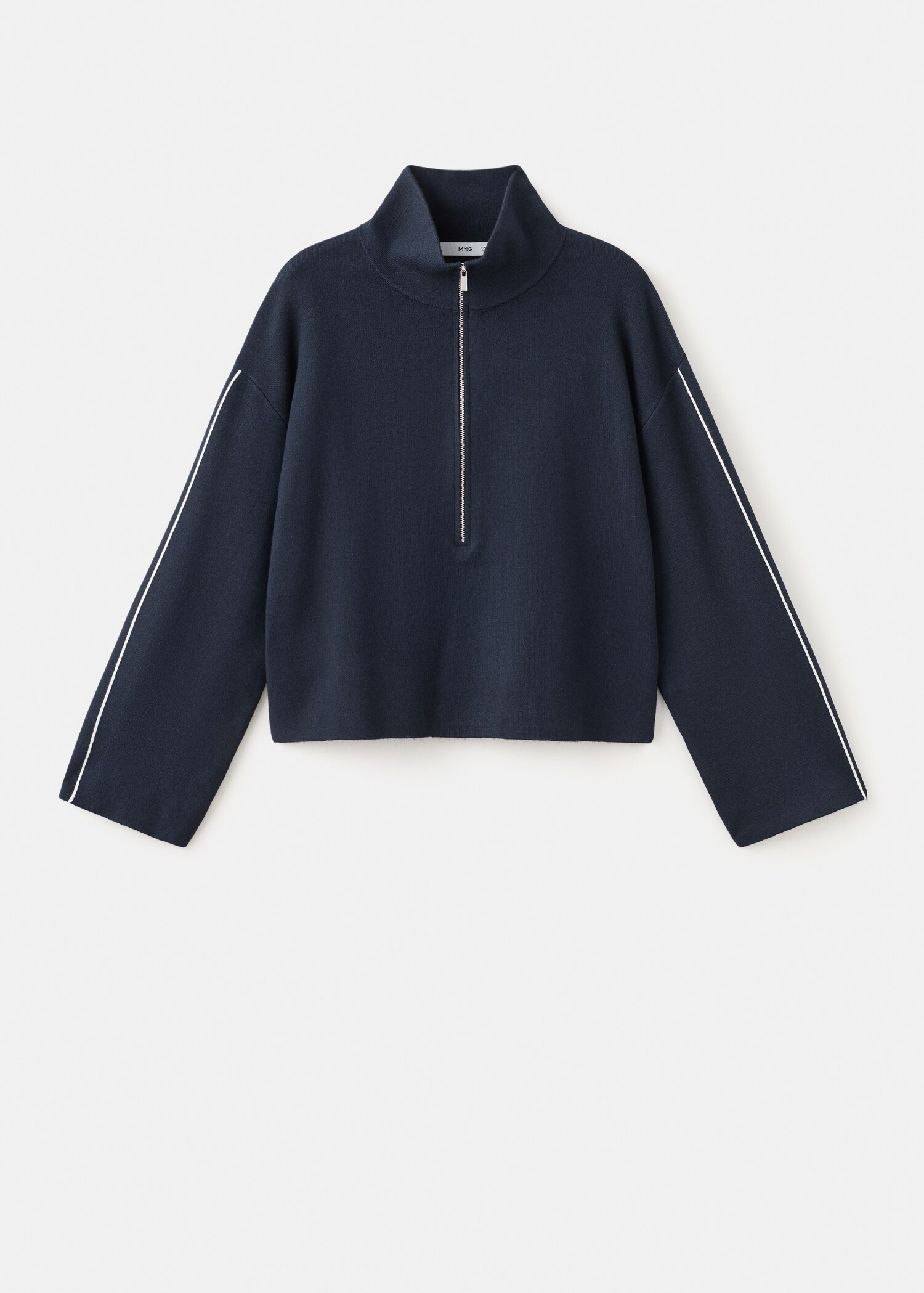 Zip neck contrast striped jumper - Article without model