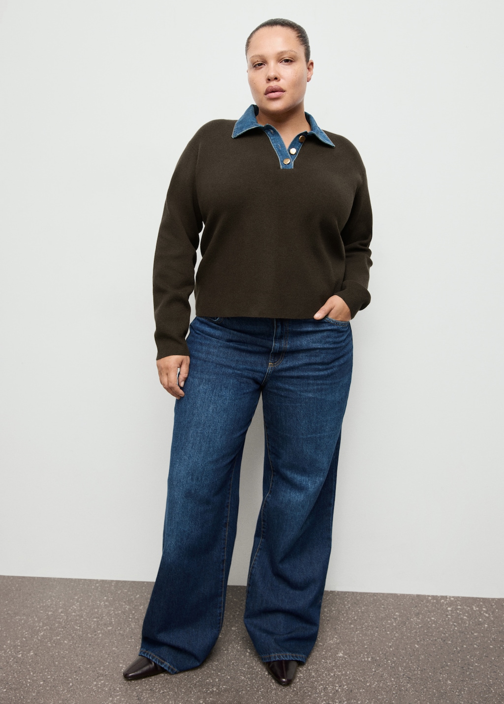 Mango Combined shirt-collar sweater