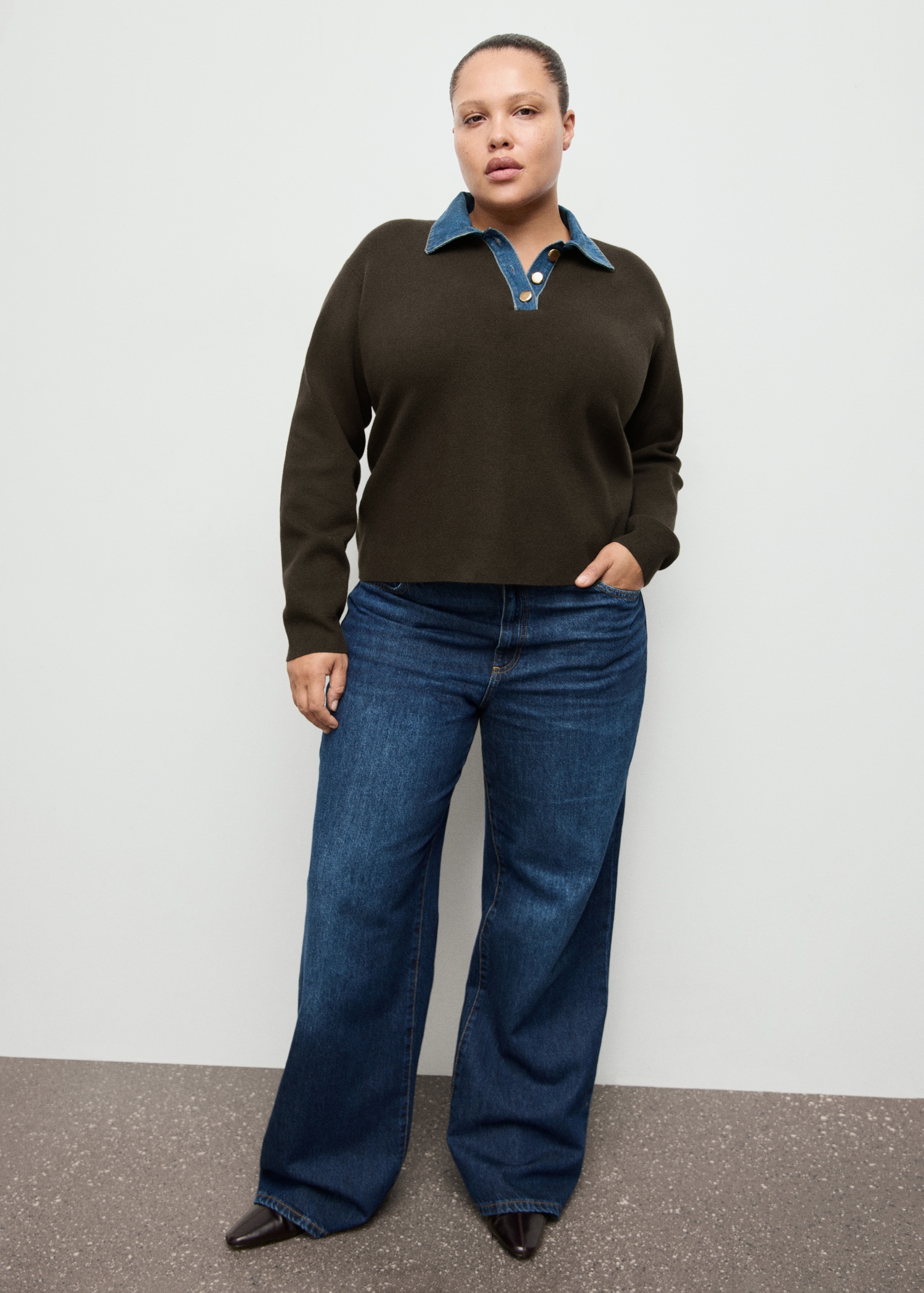 Πουλόβερ γιακάς πουκάμισου συνδυασμός - Λεπτομέρεια του προϊόντος 3