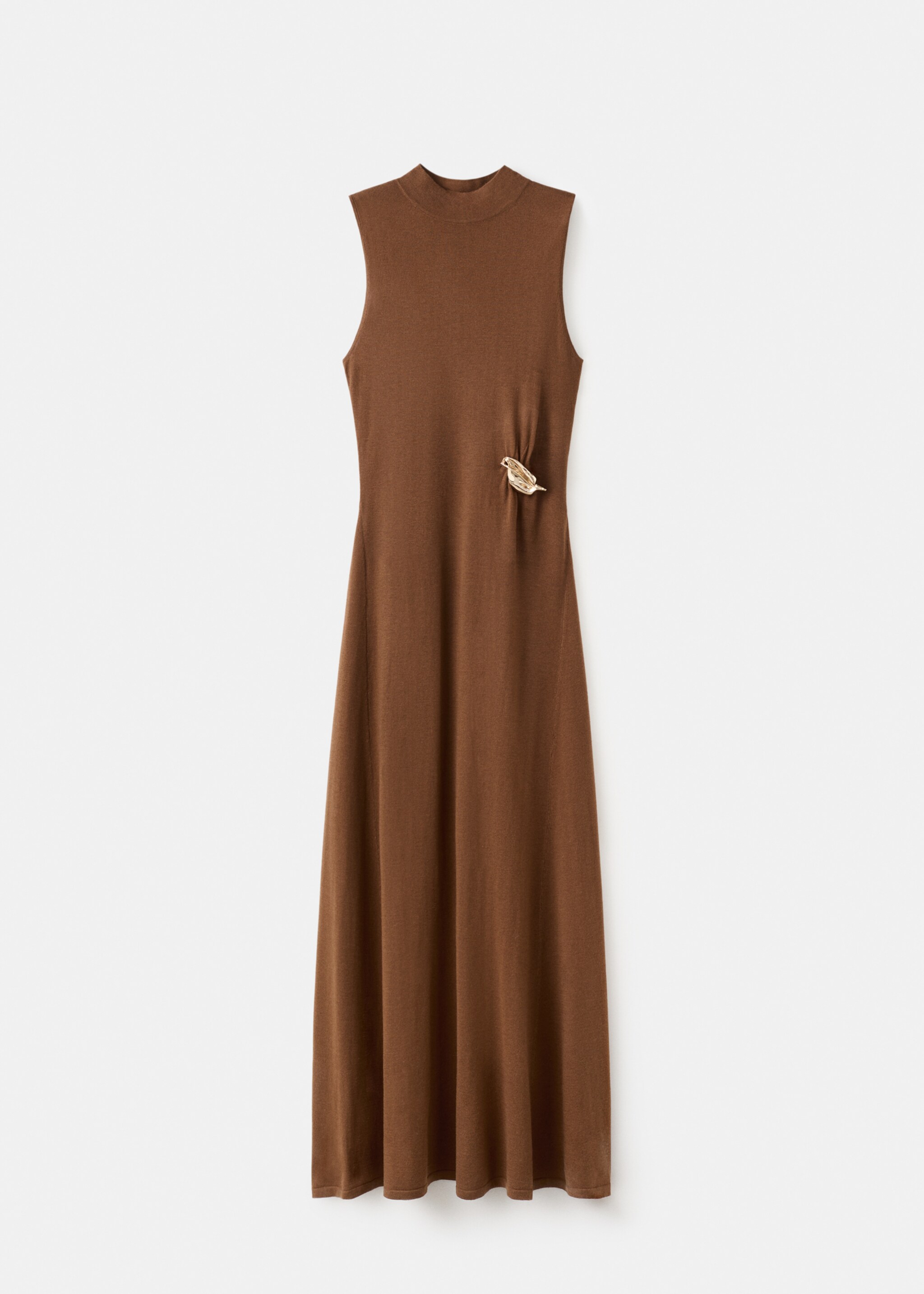 Knitted dress with metal detail - Article without model, Caramel. Ref: 27051266-00.