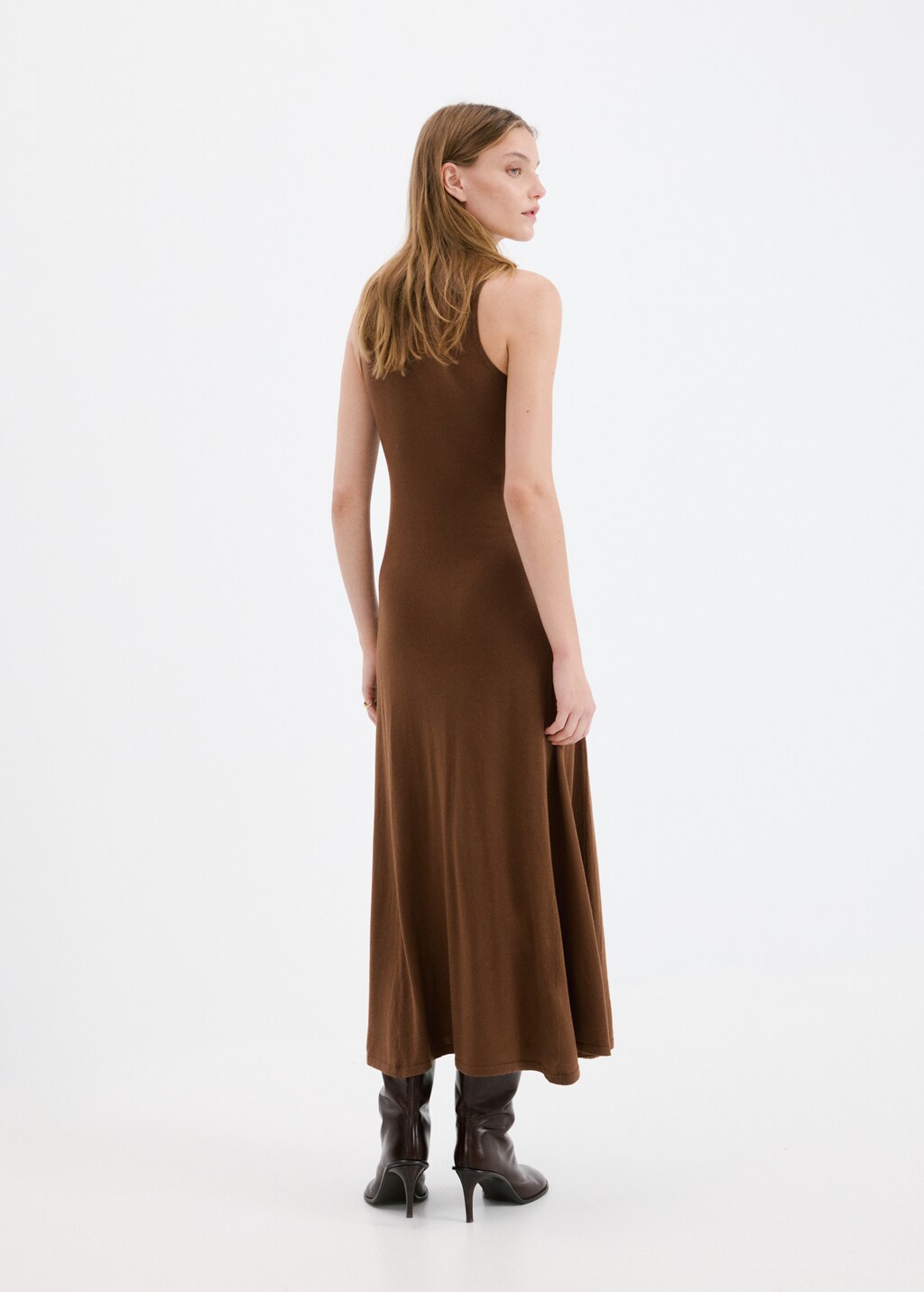 Mango Turtleneck knitted dress with brooch thumbnail