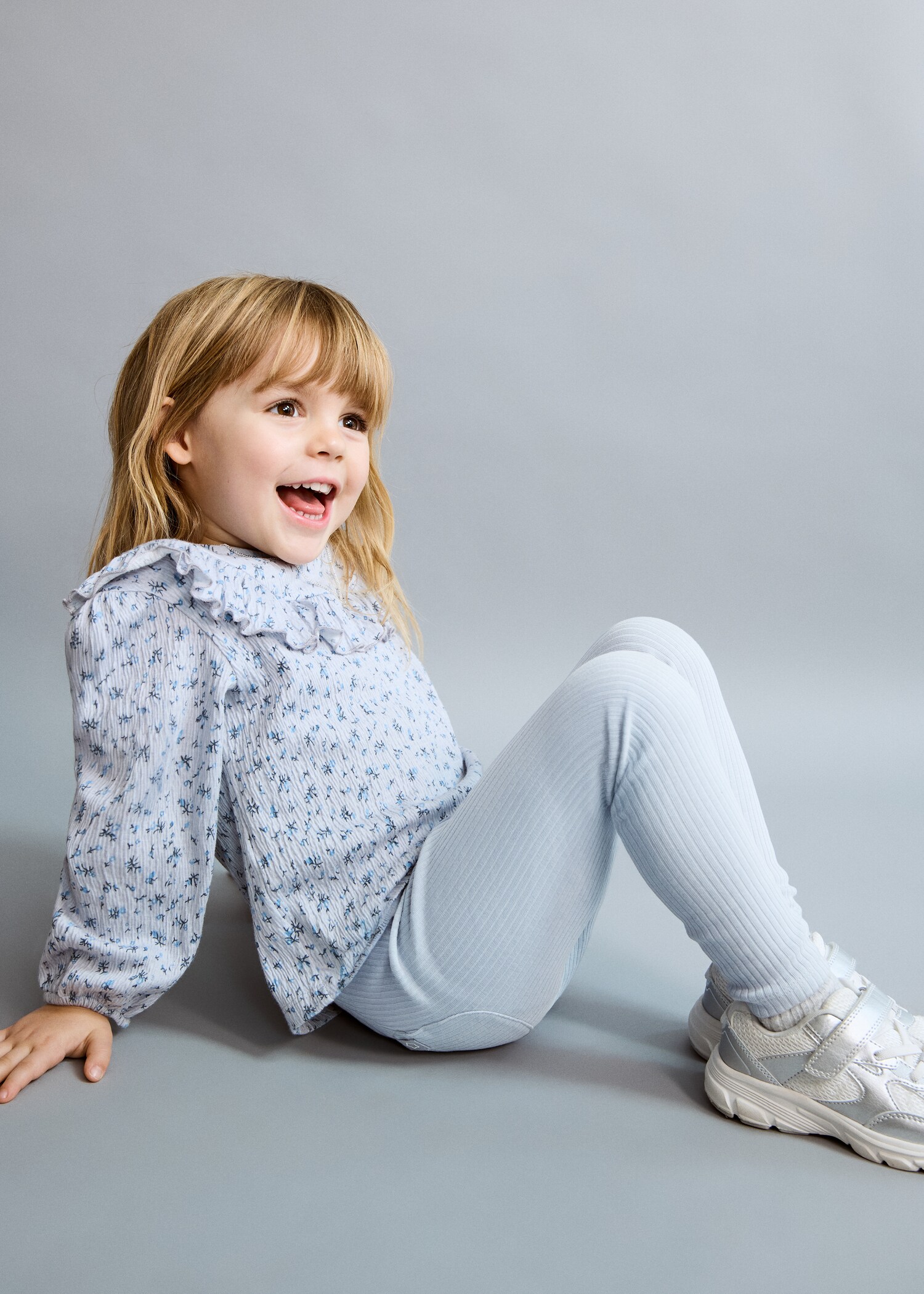 Baumwoll-Leggings mit Rippmuster - Mittlere Ansicht