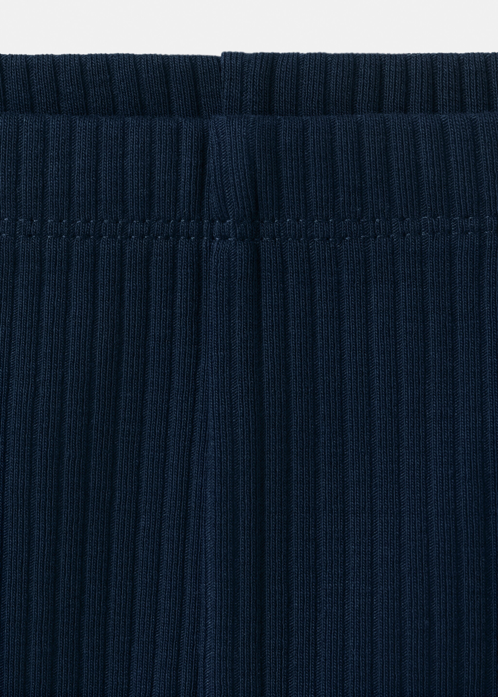 Cotton ribbed leggings - Details of the article 8, Navy. Ref: 27051269-00.
