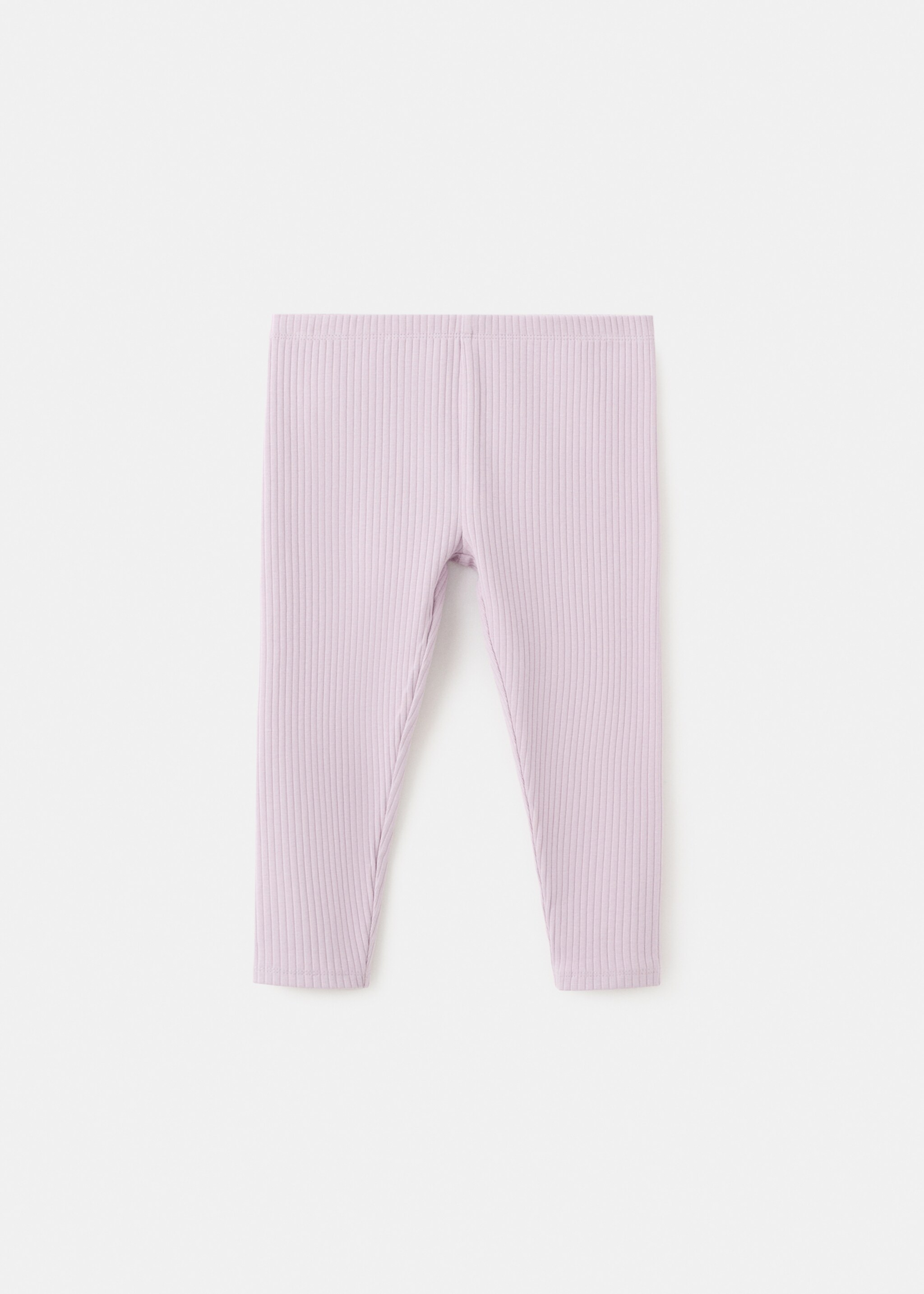 Cotton ribbed leggings - Article without model, Lilac. Ref: 27051269-00.