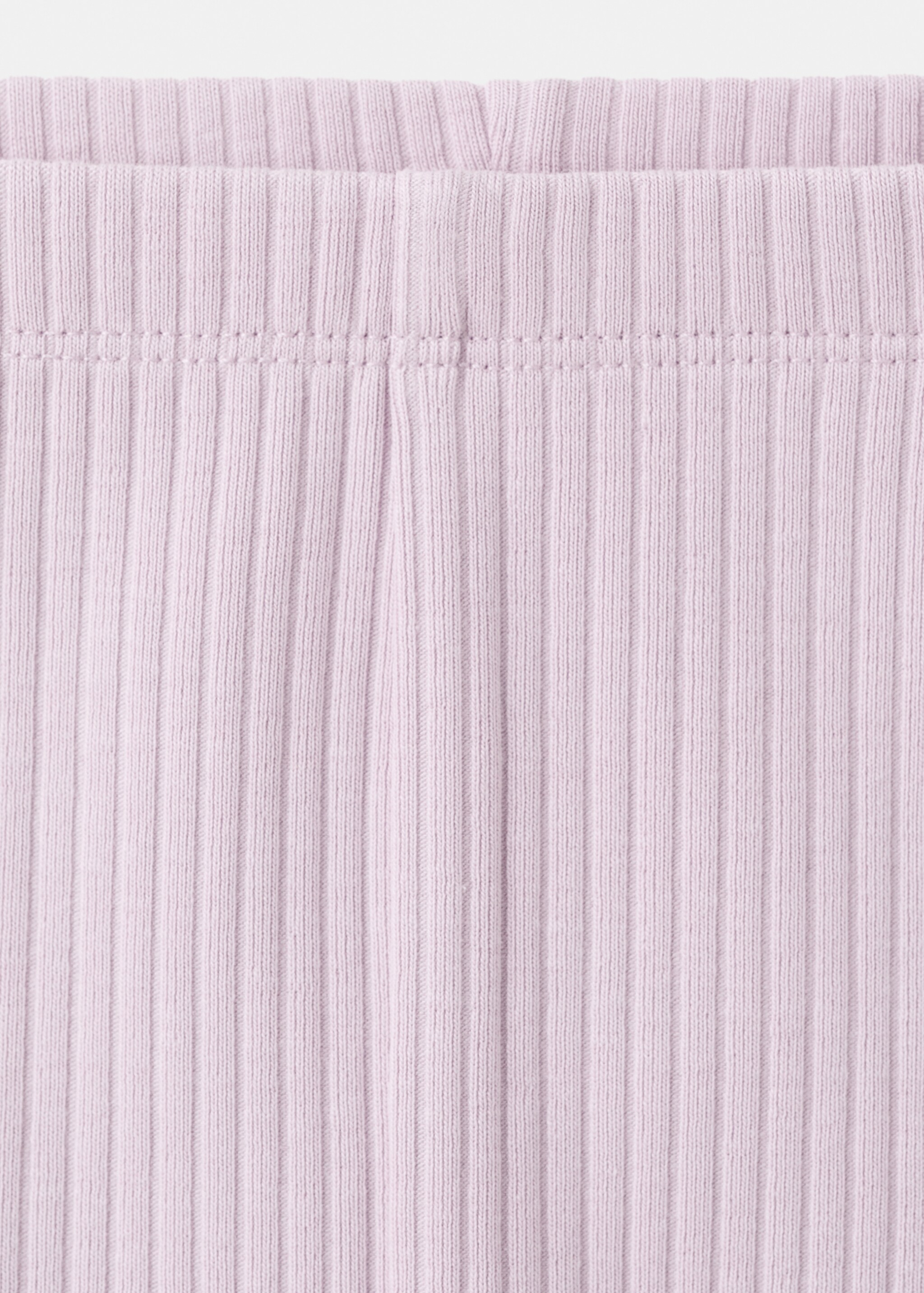 Cotton ribbed leggings - Details of the article 0, Lilac. Ref: 27051269-00.