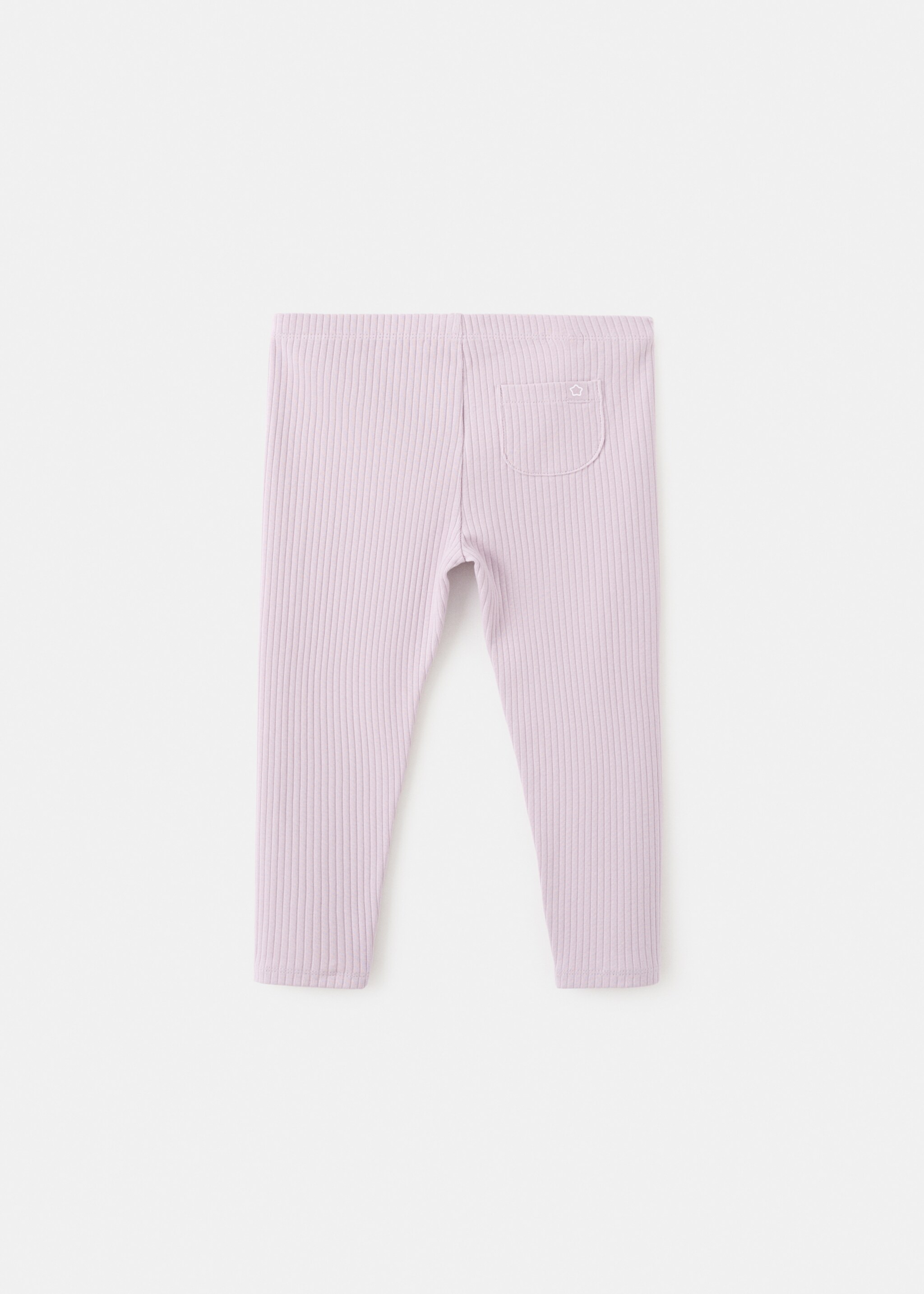 Cotton ribbed leggings - Reverse of the article, Lilac. Ref: 27051269-00.
