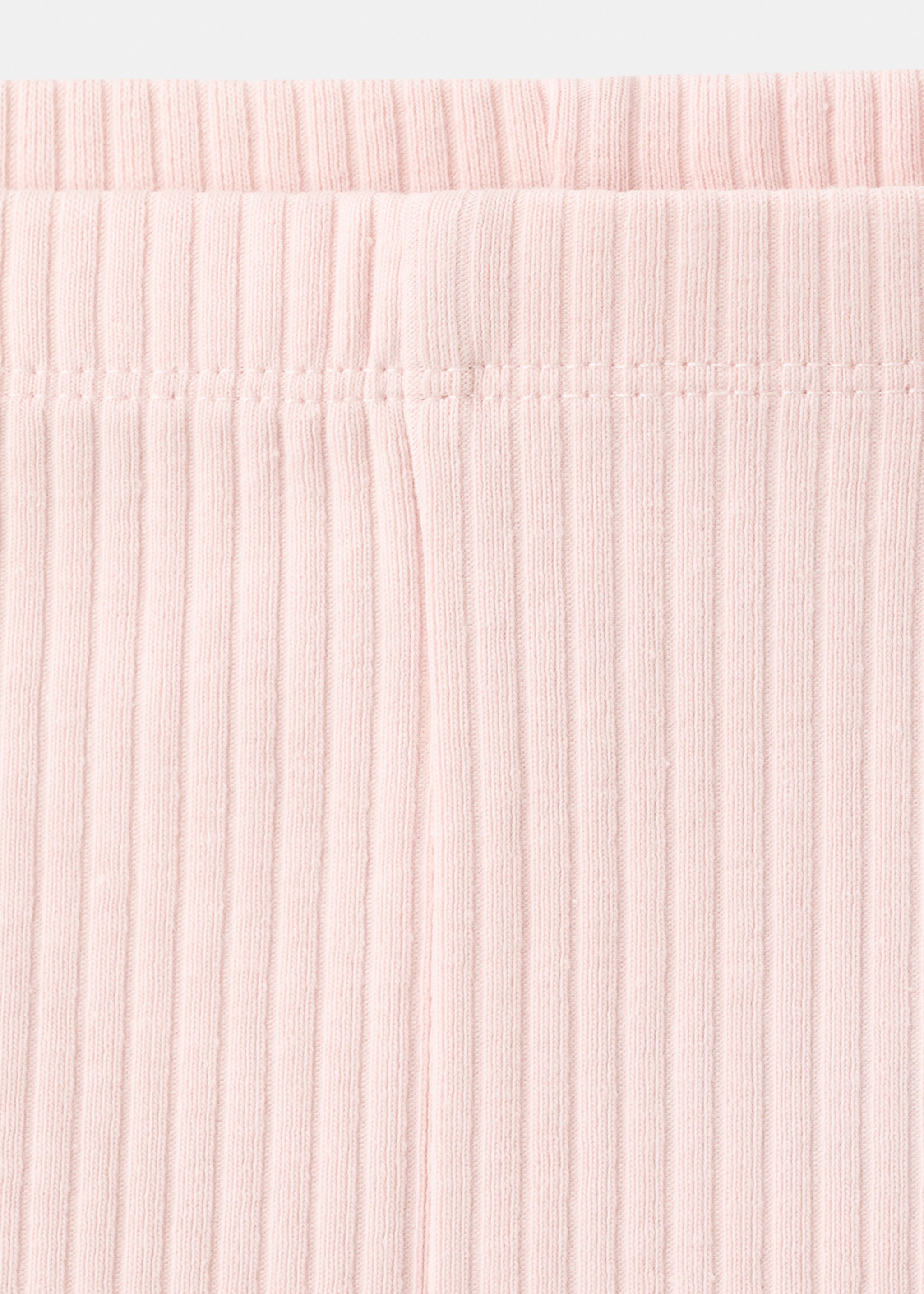 Cotton ribbed leggings - Details of the article 8, Pink. Ref: 27051269-00.