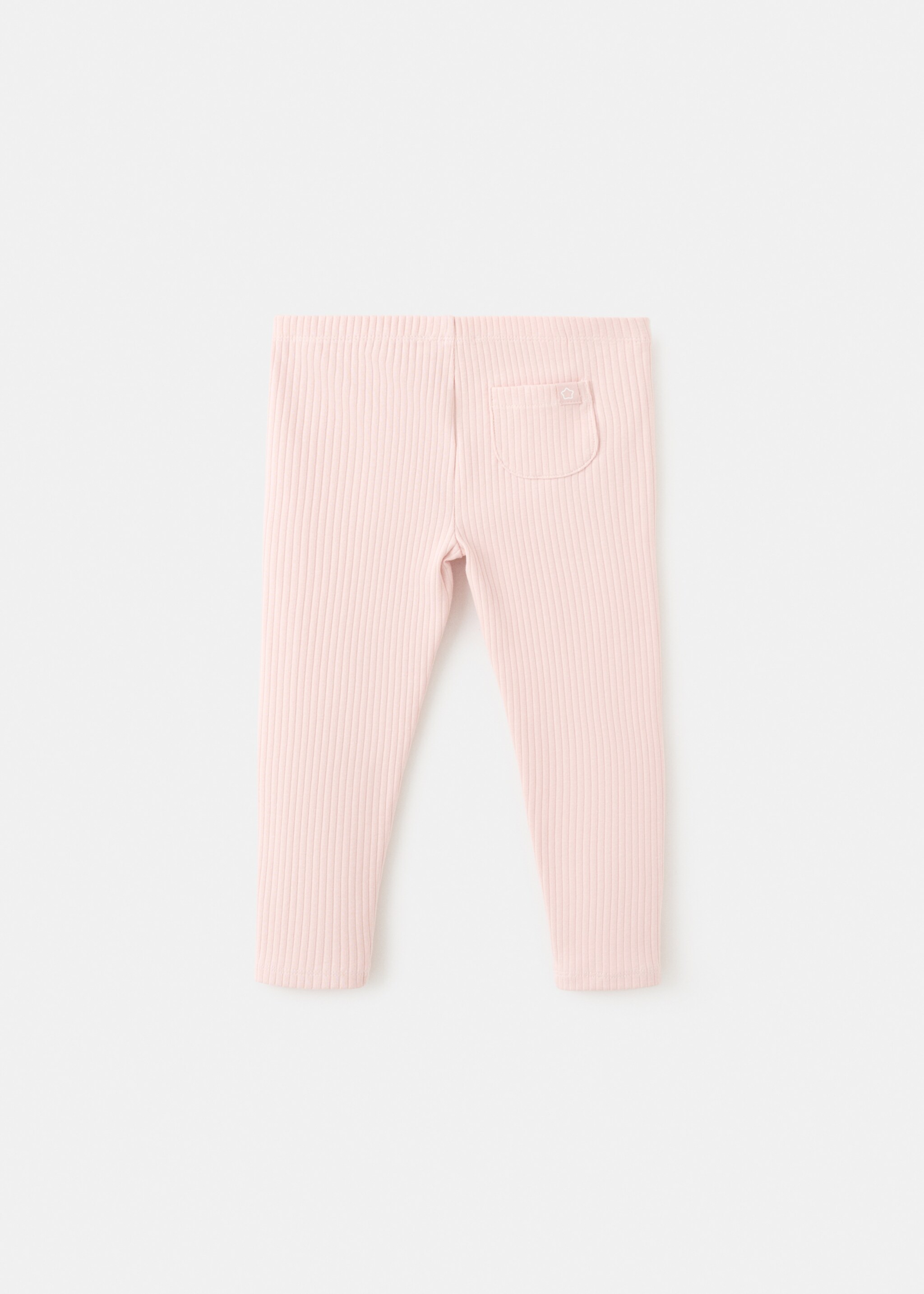 Cotton ribbed leggings - Reverse of the article, Pink. Ref: 27051269-00.