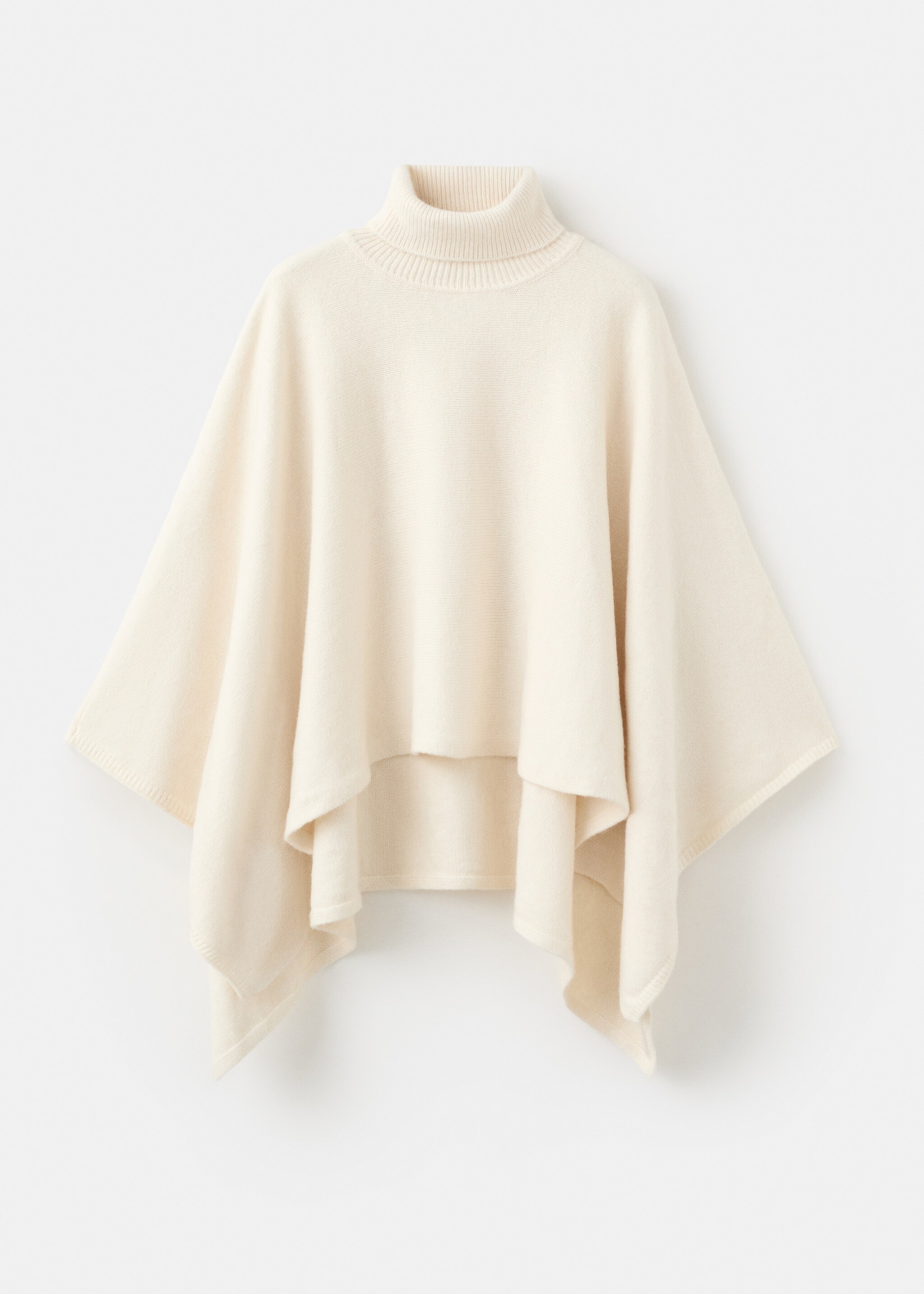 Knitted turtleneck cape - Article without model, Ecru. Ref: 27051271-00.