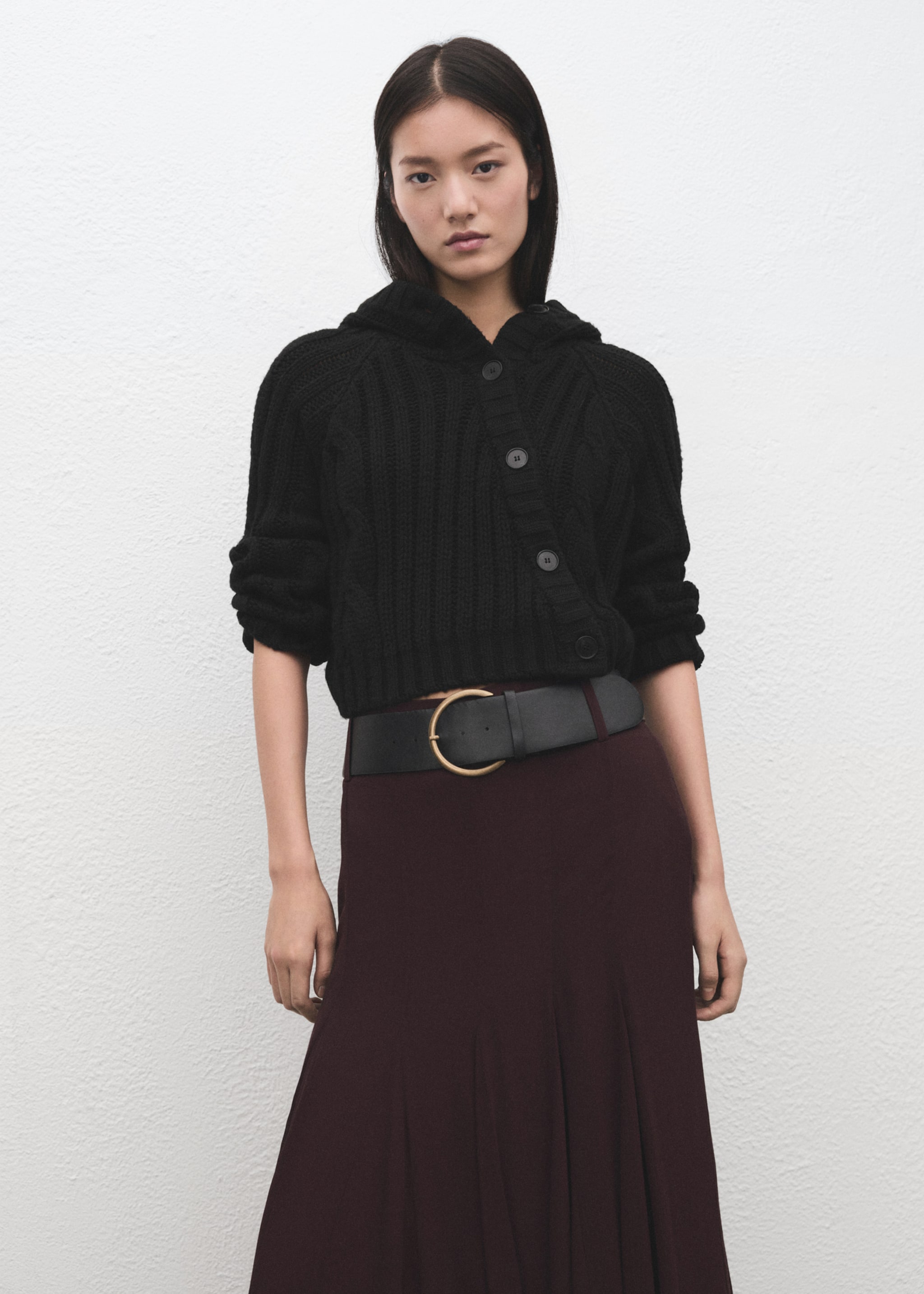 Veste croisée boutons - Plan moyen, Noir. Ref: 27051272-00.