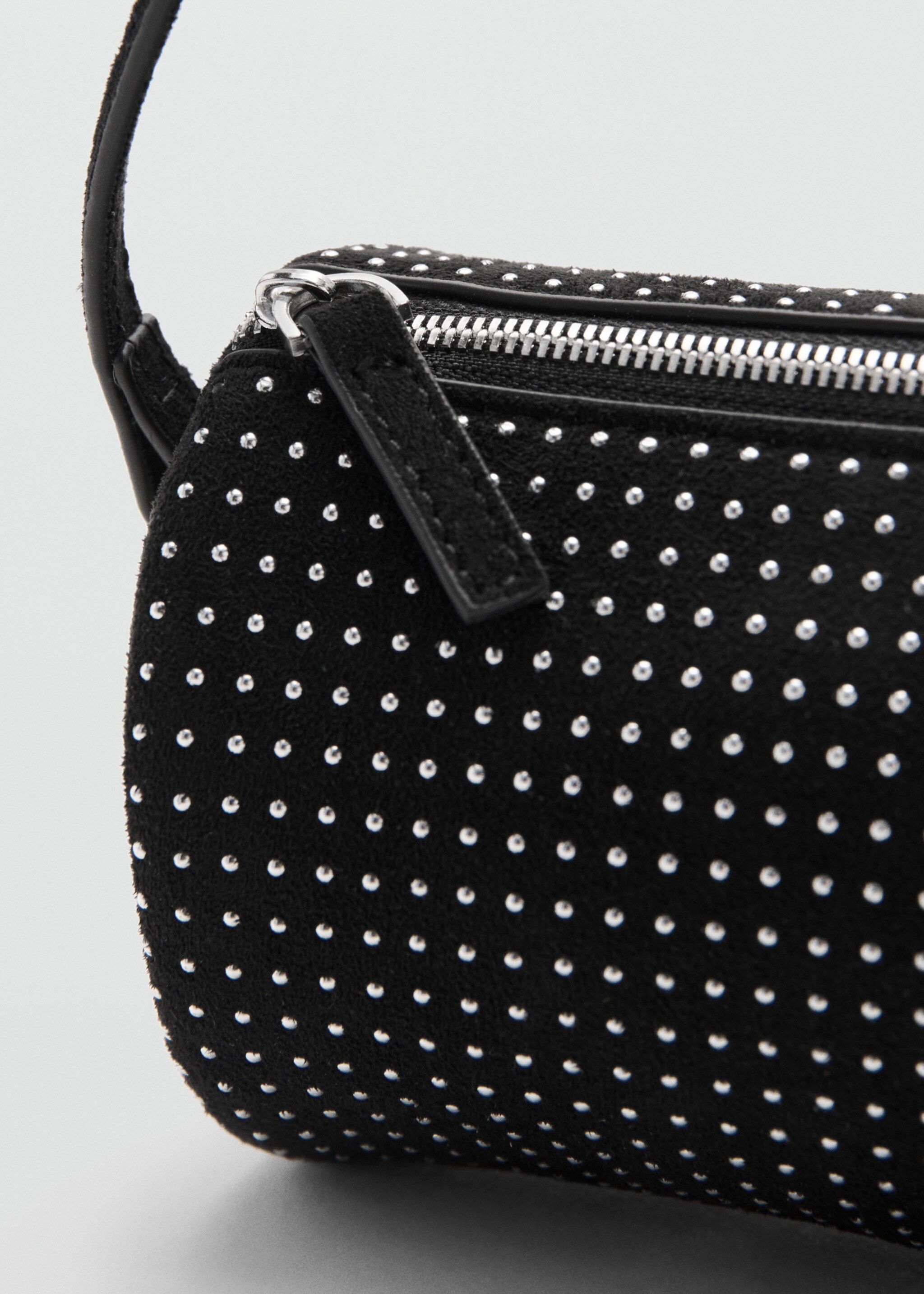 Oval studded shoulder bag - Details of the article 1, Black. Ref: 27051273-00.