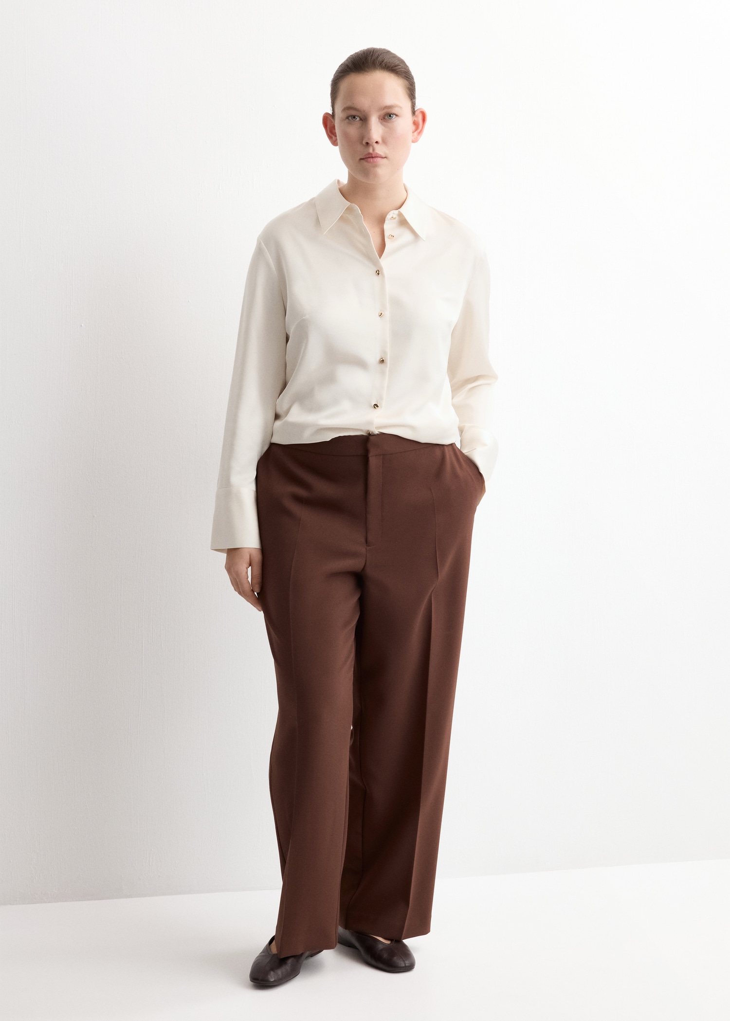 Satin finish flowy shirt - Details of the article 3