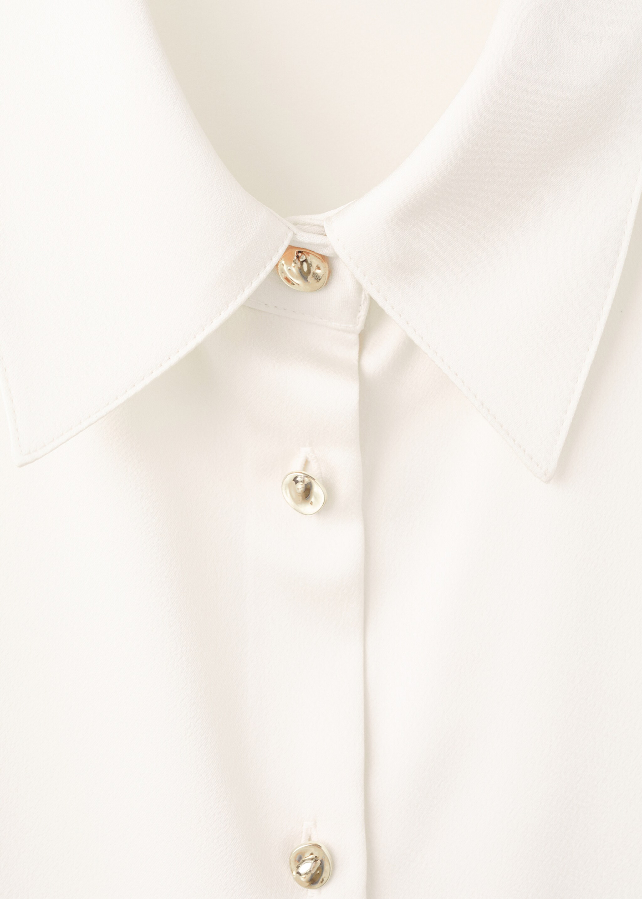 Satin finish flowy shirt - Details of the article 8, Ecru. Ref: 27051274-00.