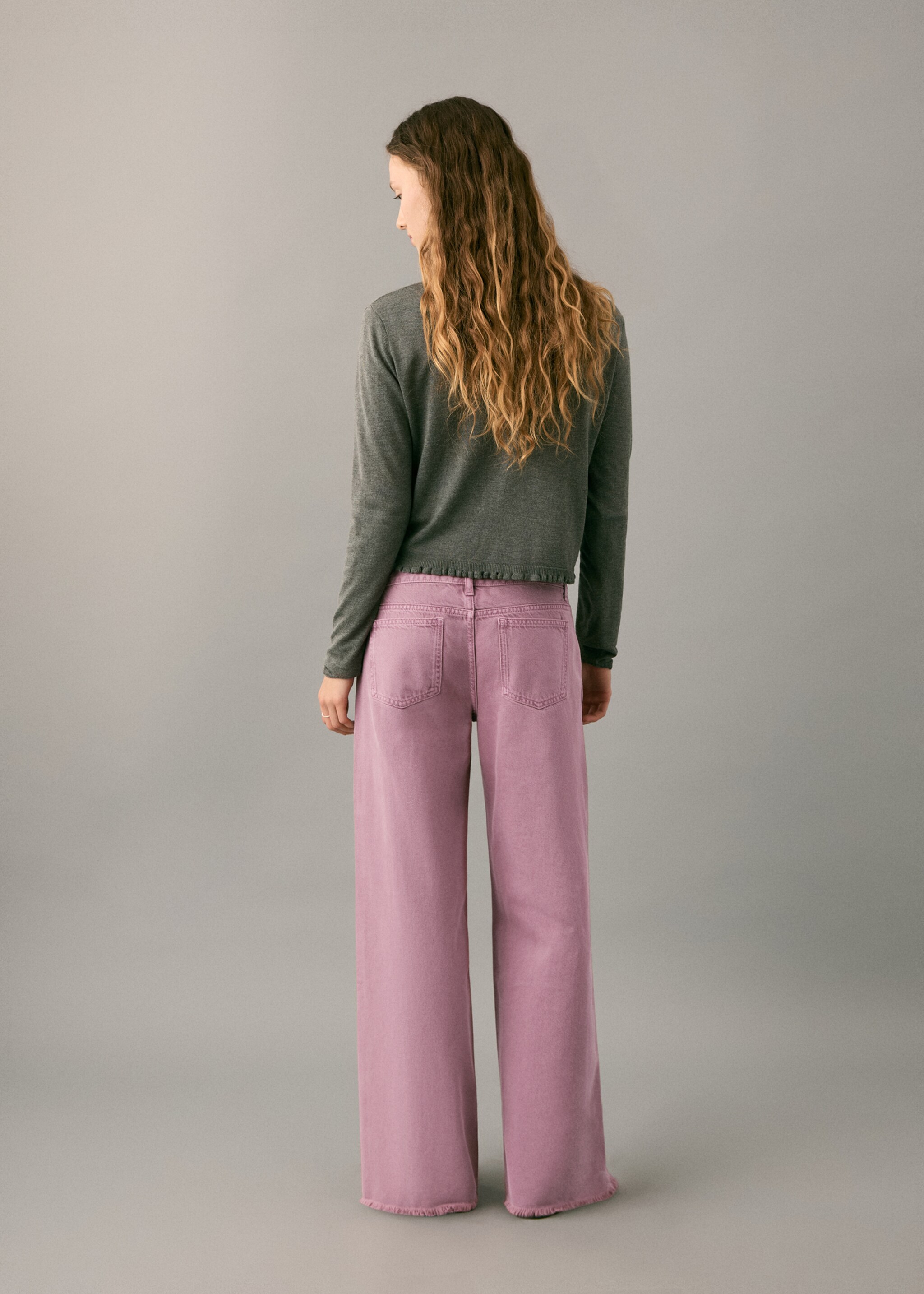 Jean taille basse coutures - Verso de l’article, Rose. Ref: 27051277-00.