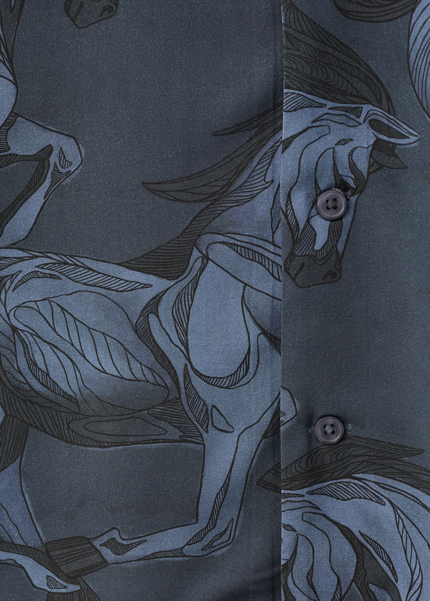 Printed flowing shirt with bowling collar - Details of the article 0