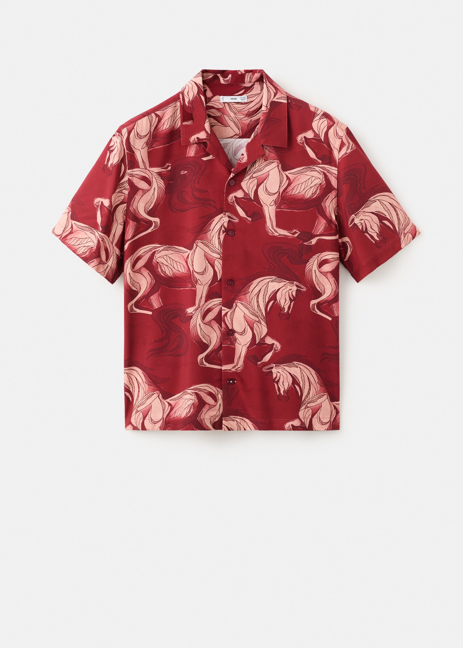 Printed flowing shirt with bowling collar - Article without model