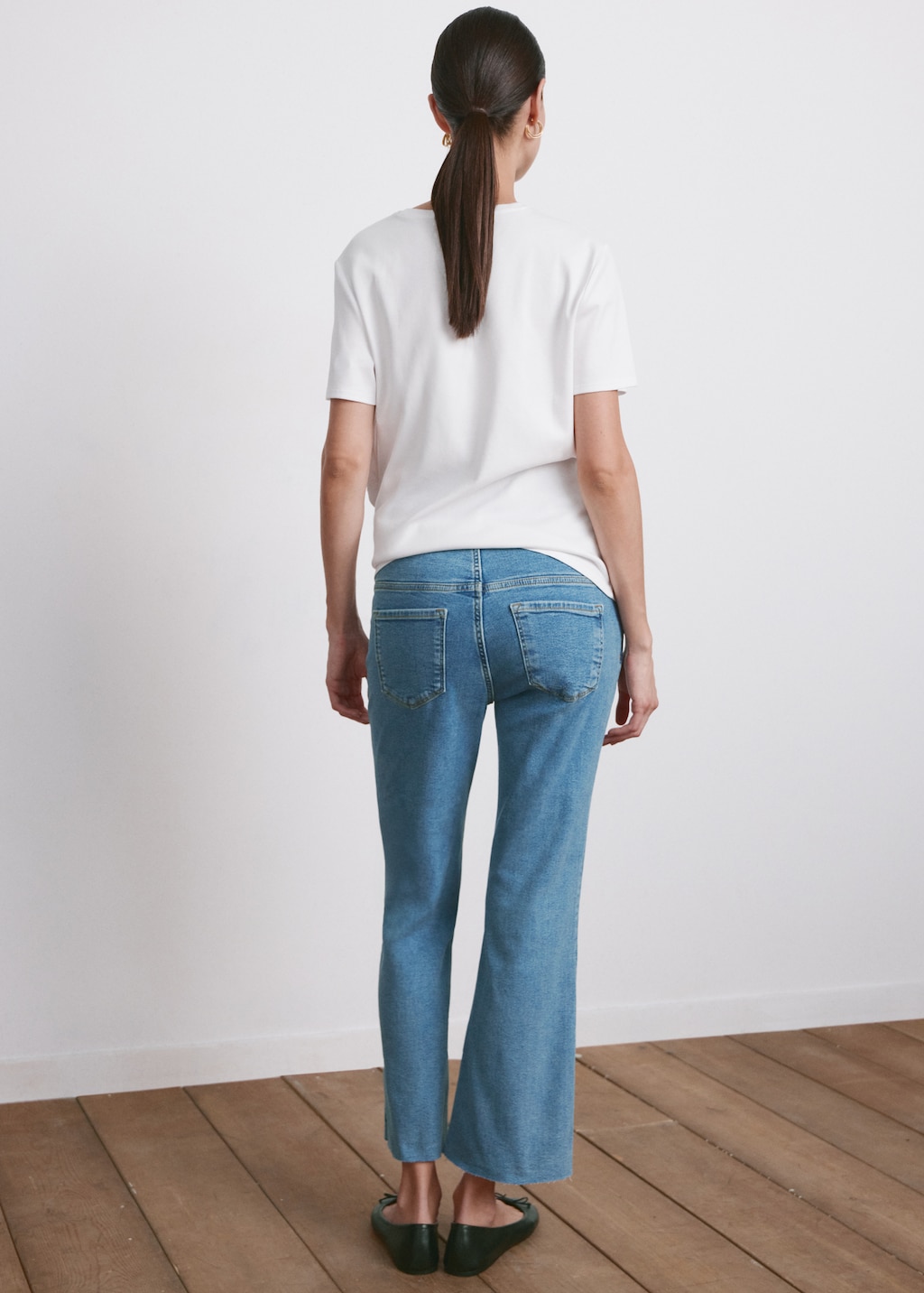 Mango Maternity flared cropped jeans
